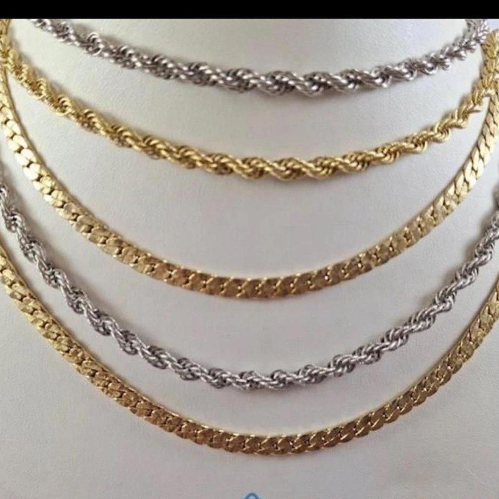 Other 3 strand gold and silver chain necklace #chainnecklace Size ONE SIZE - 2 Thumbnail