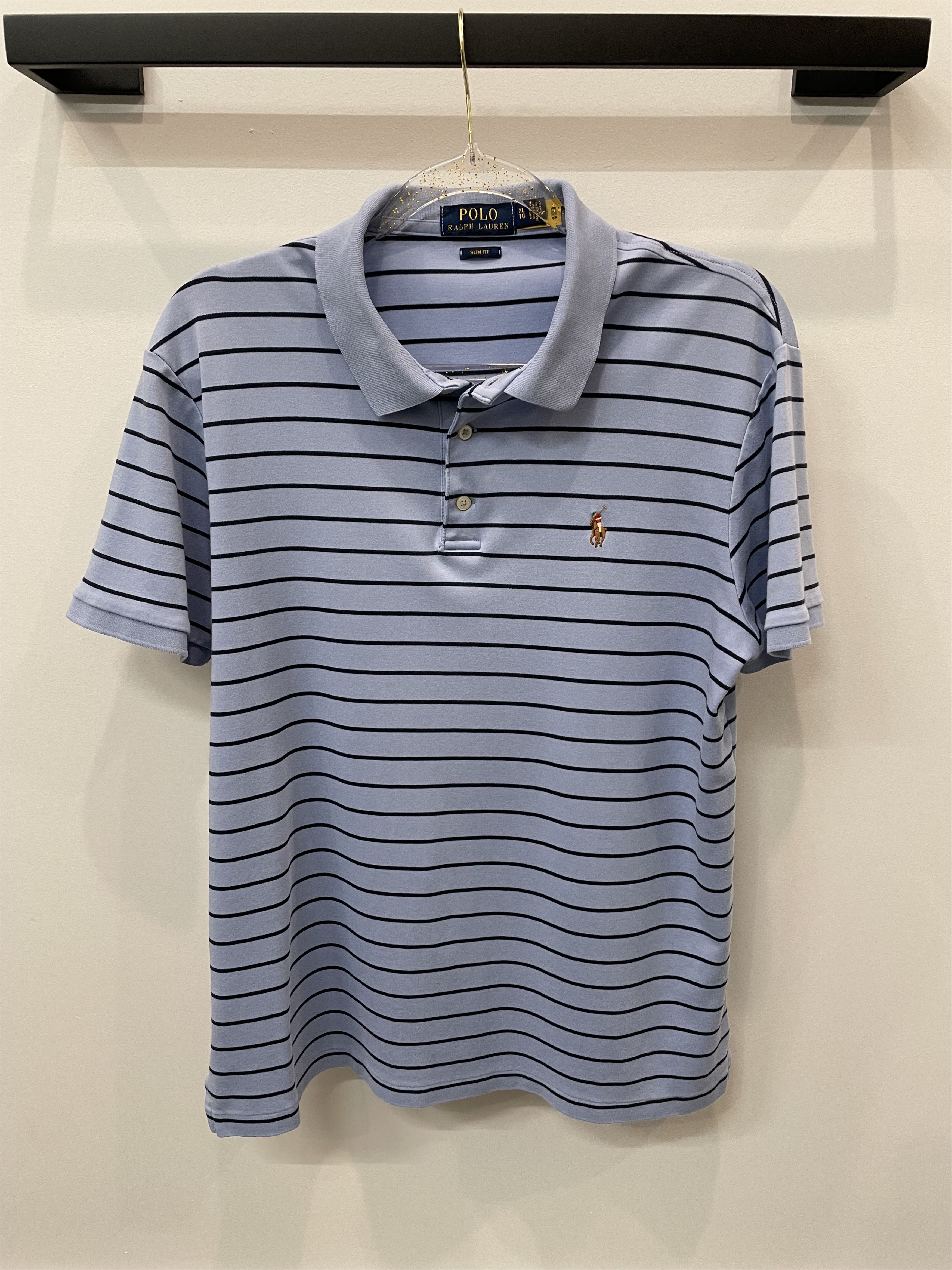 Polo Ralph Lauren Polo Ralph Lauren Slim Fit Blue Striped Polo Large Size US XL / EU 56 / 4 - 3 Thumbnail