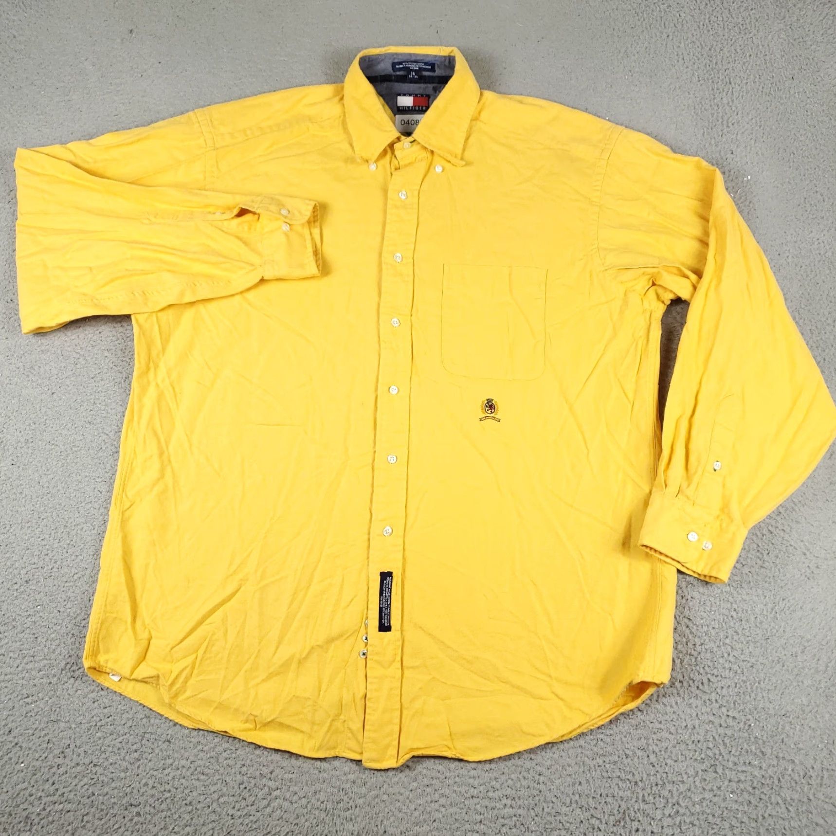 Tommy Hilfiger Tommy Hilfiger Dress Shirt Mens 16 Yellow Long Sleeve Button Up Cotton Classic Preppy American Mens Size US L / EU 52-54 / 3 - 2 Thumbnail