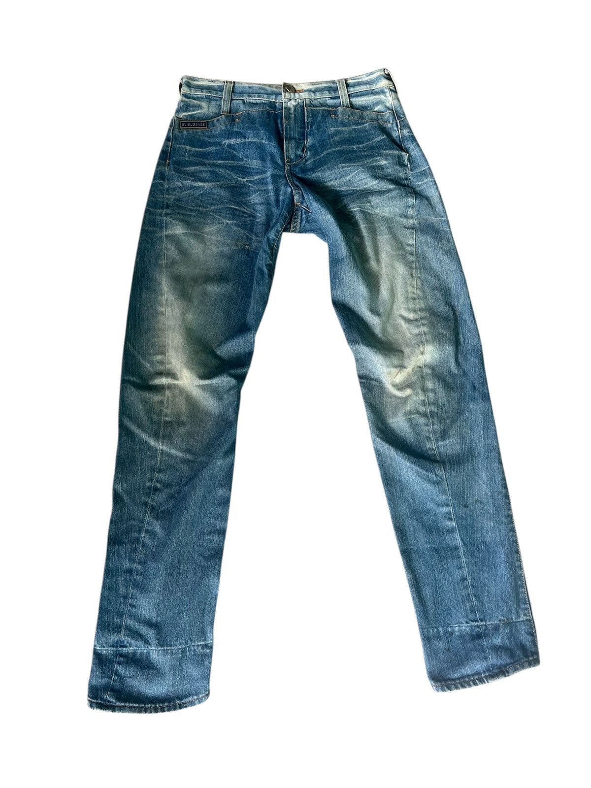 Japanese Brand Evisu Genes Silver Embroidered Seagull Jeans Cinch Back Size US 30 / EU 46 - 2 Thumbnail