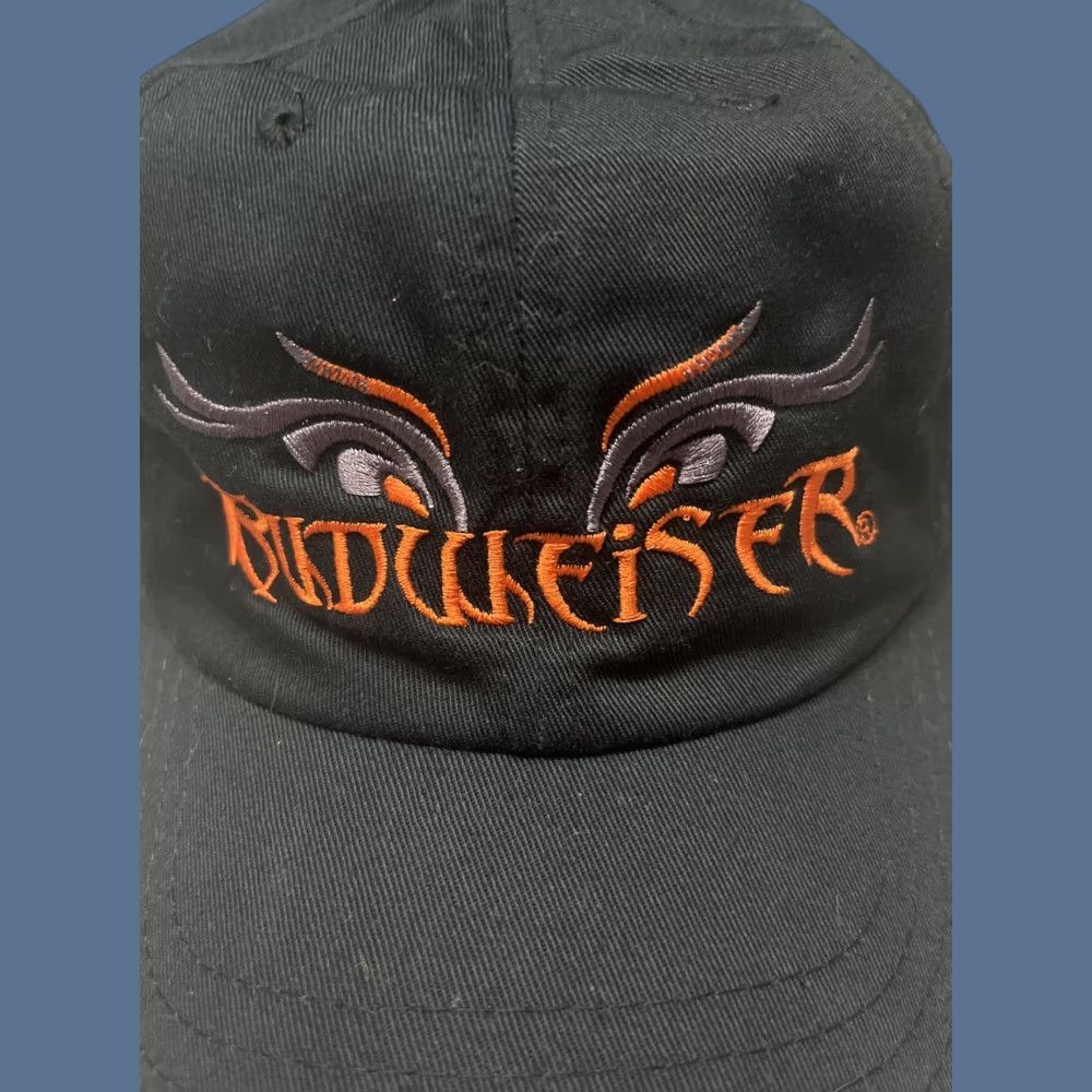 Budweiser VINTAGE 2002 Budweiser logo Anheuser Busch Official BLACK Adjustable Hat Halloween Unisex Adults Adjustable Black Logo Baseball Cap Mens Womens Size ONE SIZE - 1 Thumbnail