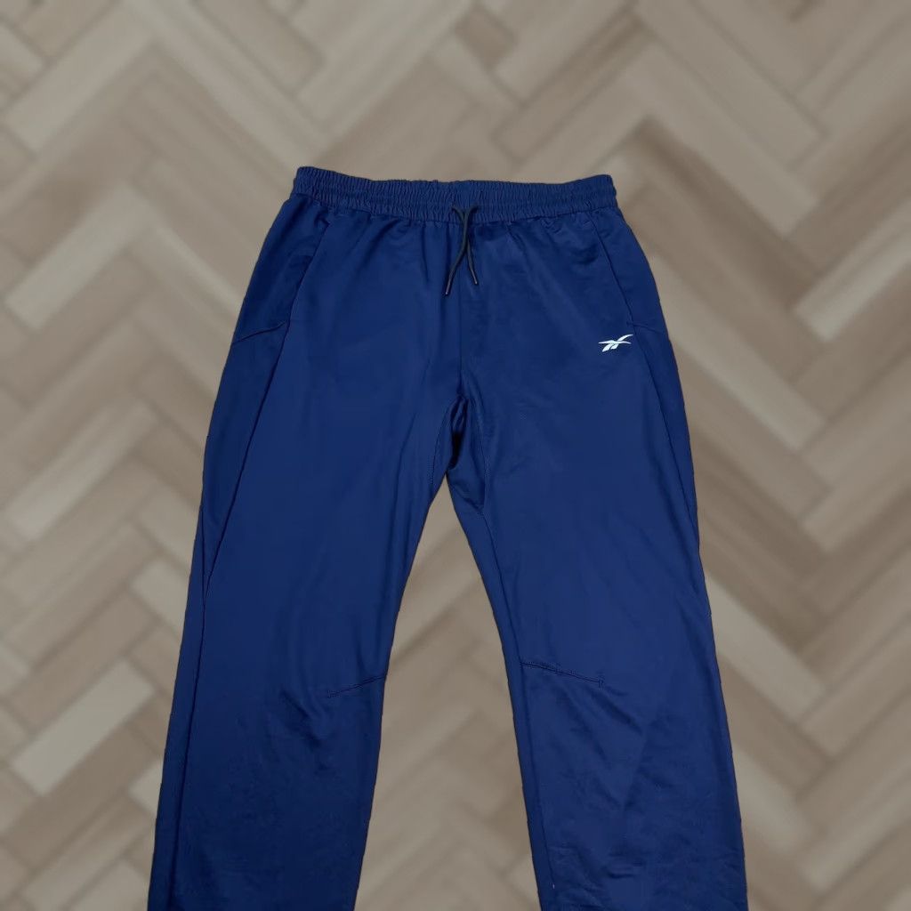 Reebok Reebok Track Pants Mens L Blue Zip Ankle Gym Training Activewear Casual Travel #8794 Size US 33 - 1 Thumbnail