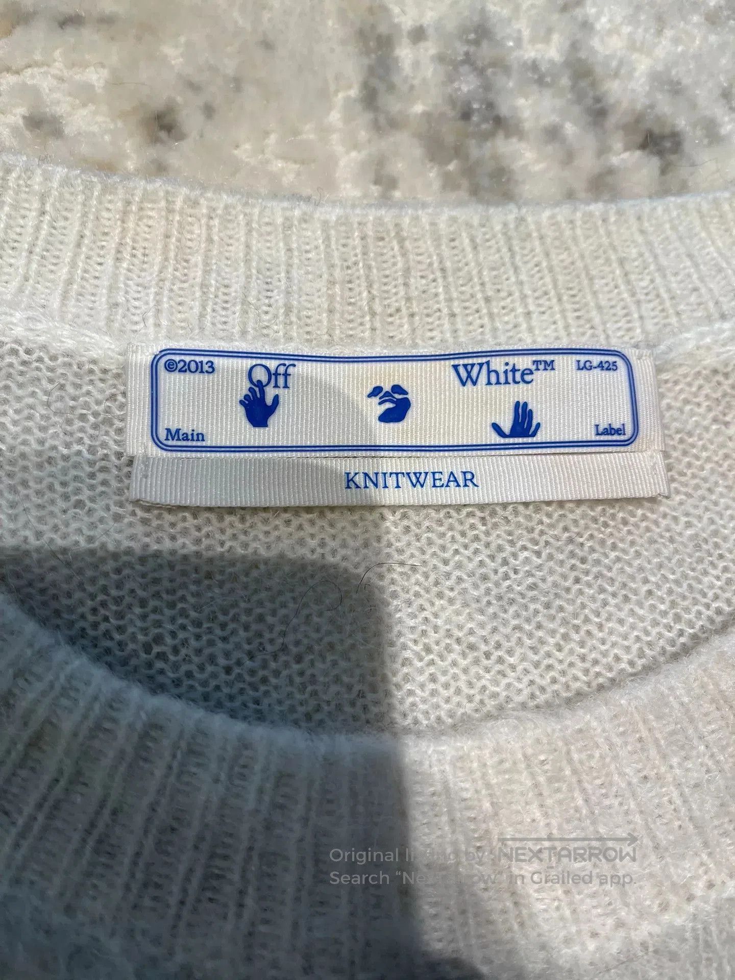 Off-White off white mohair logo sweater. Size XL / US 12-14 / IT 48-50 - 3 Thumbnail