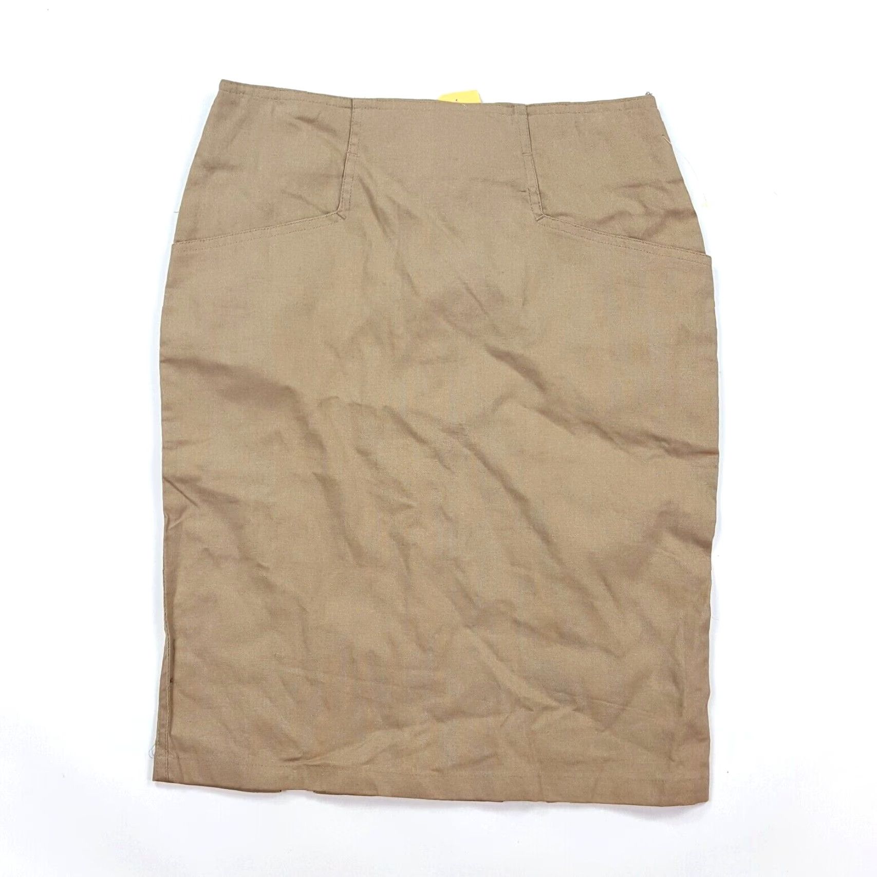 Vintage VINTAGE Gitano Skirt Womens 8 Brown Woven Pencil Knee Length 80s 90s Retro All Seasons Pockets Size 30" / US 8 / IT 44 - 2 Thumbnail