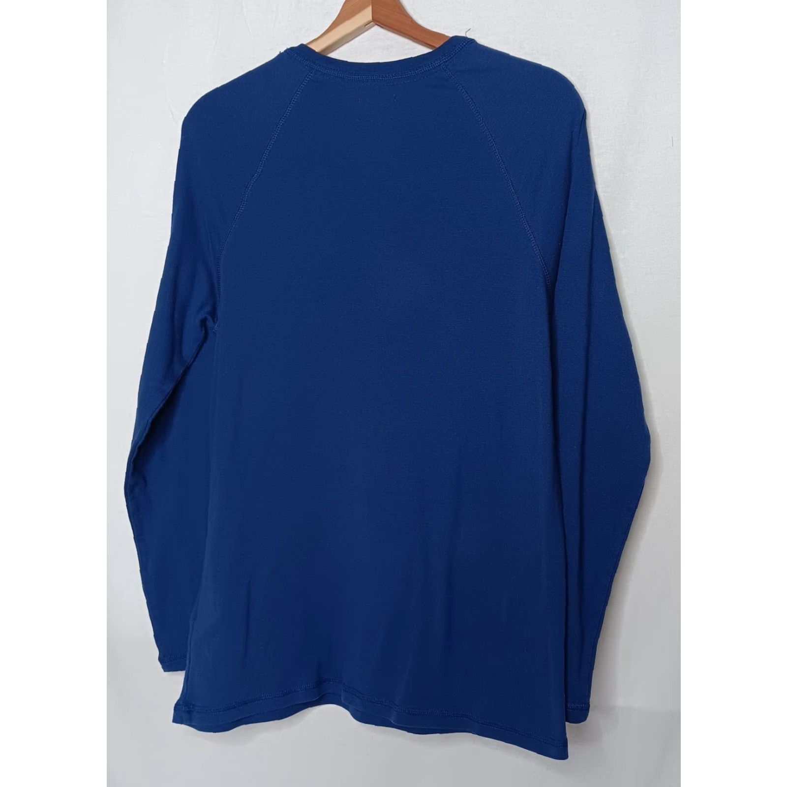 Vintage Lanz of Salzburg Henley Shirt Women Medium Long Sleeve Blue Cotton Blend Button-Up Shirt Size M / US 6-8 / IT 42-44 - 3 Thumbnail