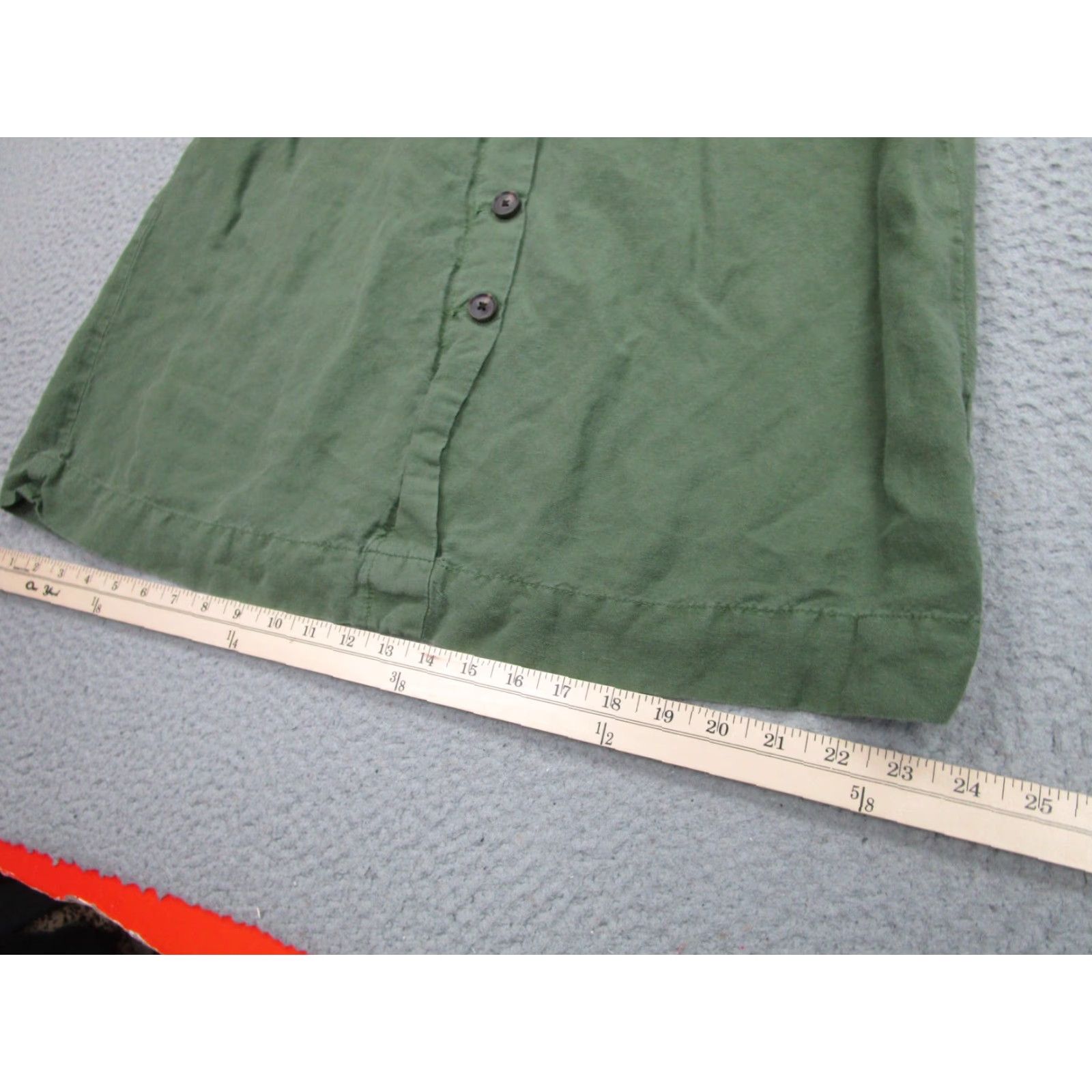 Madewell Madewell Skirt Womens XS Green Linen Button A-Line Elastic Waist Cottagecore Size 26" / US 2 / IT 38 - 4 Thumbnail