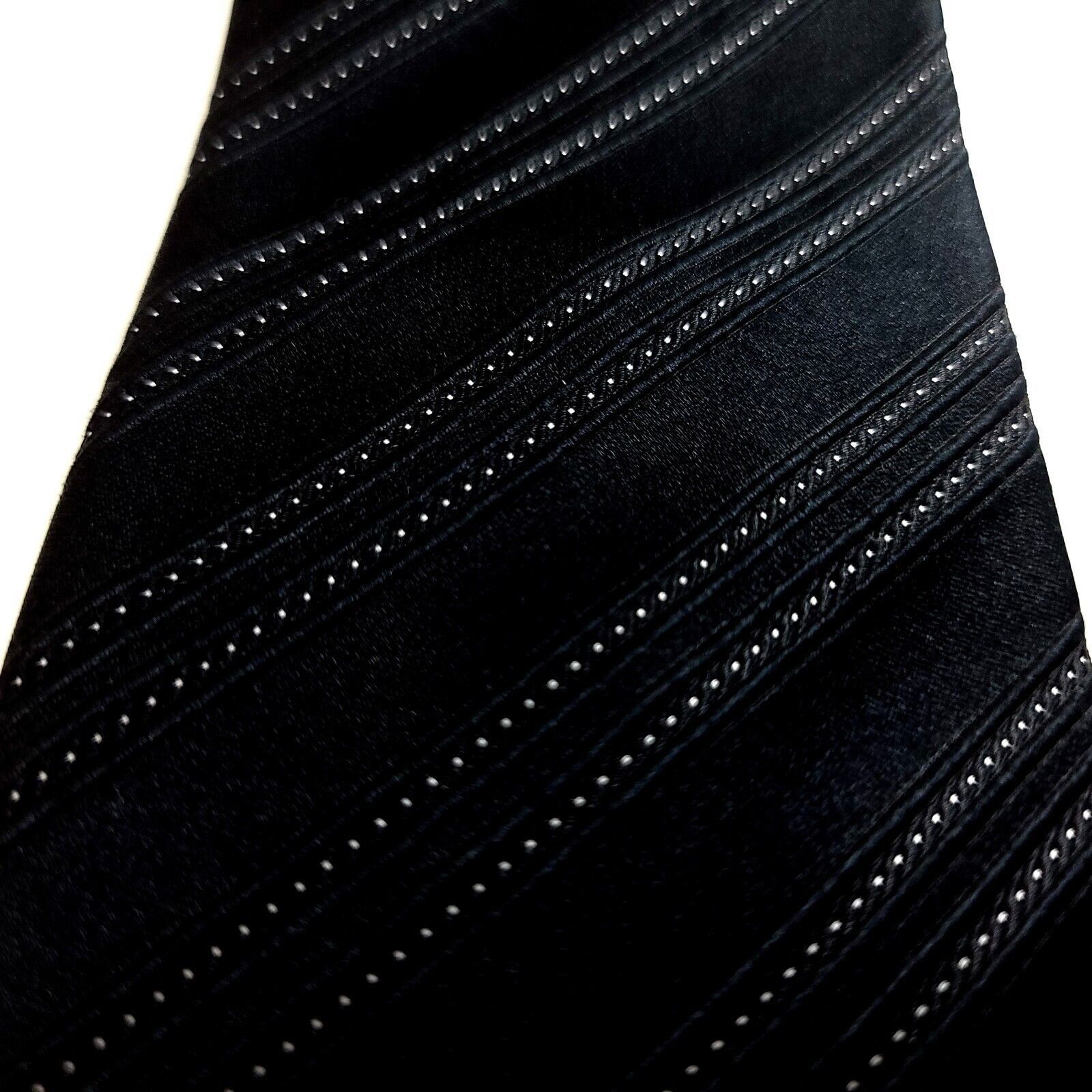 Designer Donald J Trump Black Woven Striped Silk Tie Size ONE SIZE - 2 Thumbnail