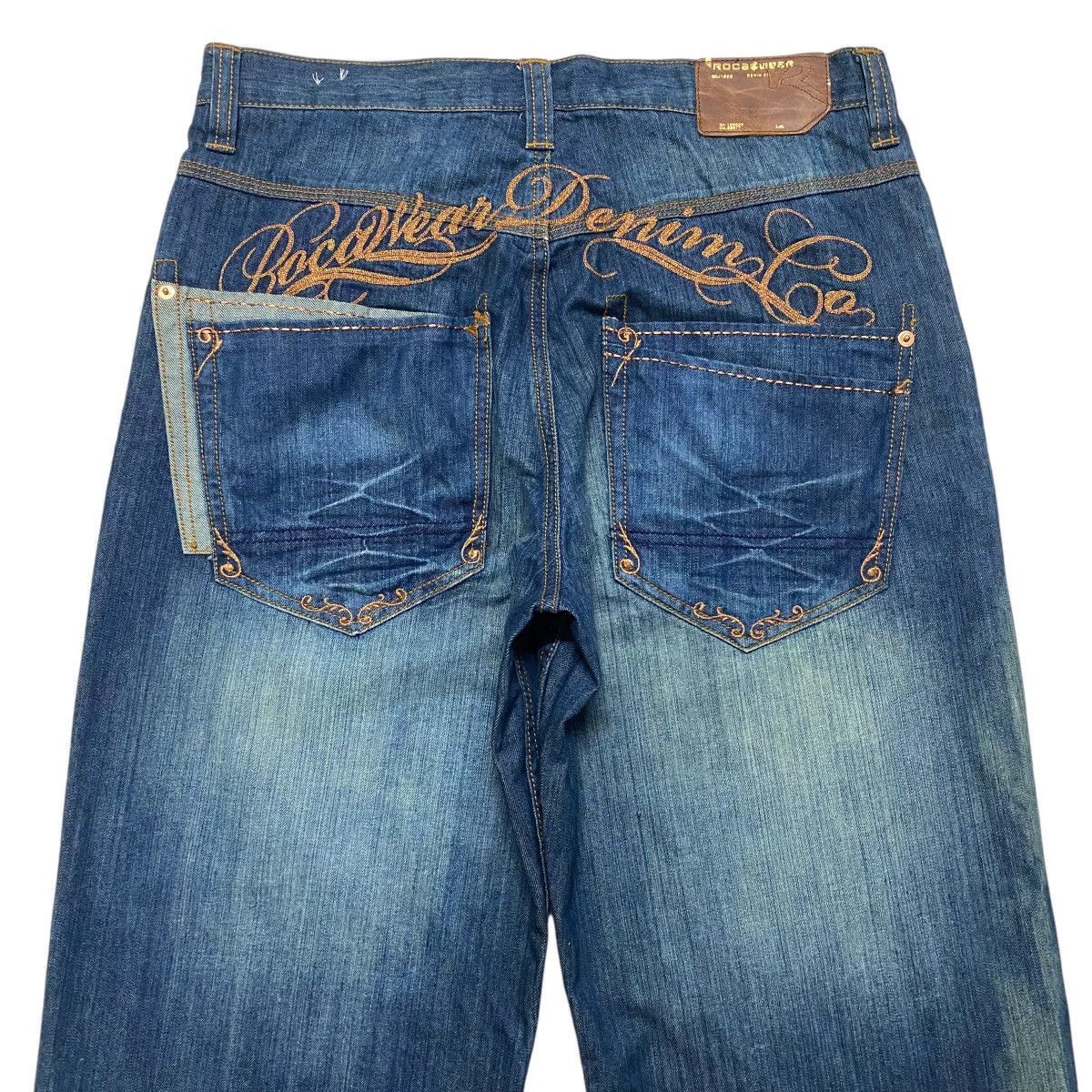 Rocawear Vintage Rocawear Baggy Spellout Embroidery Denim Jeans Size US 32 / EU 48 - 9 Thumbnail