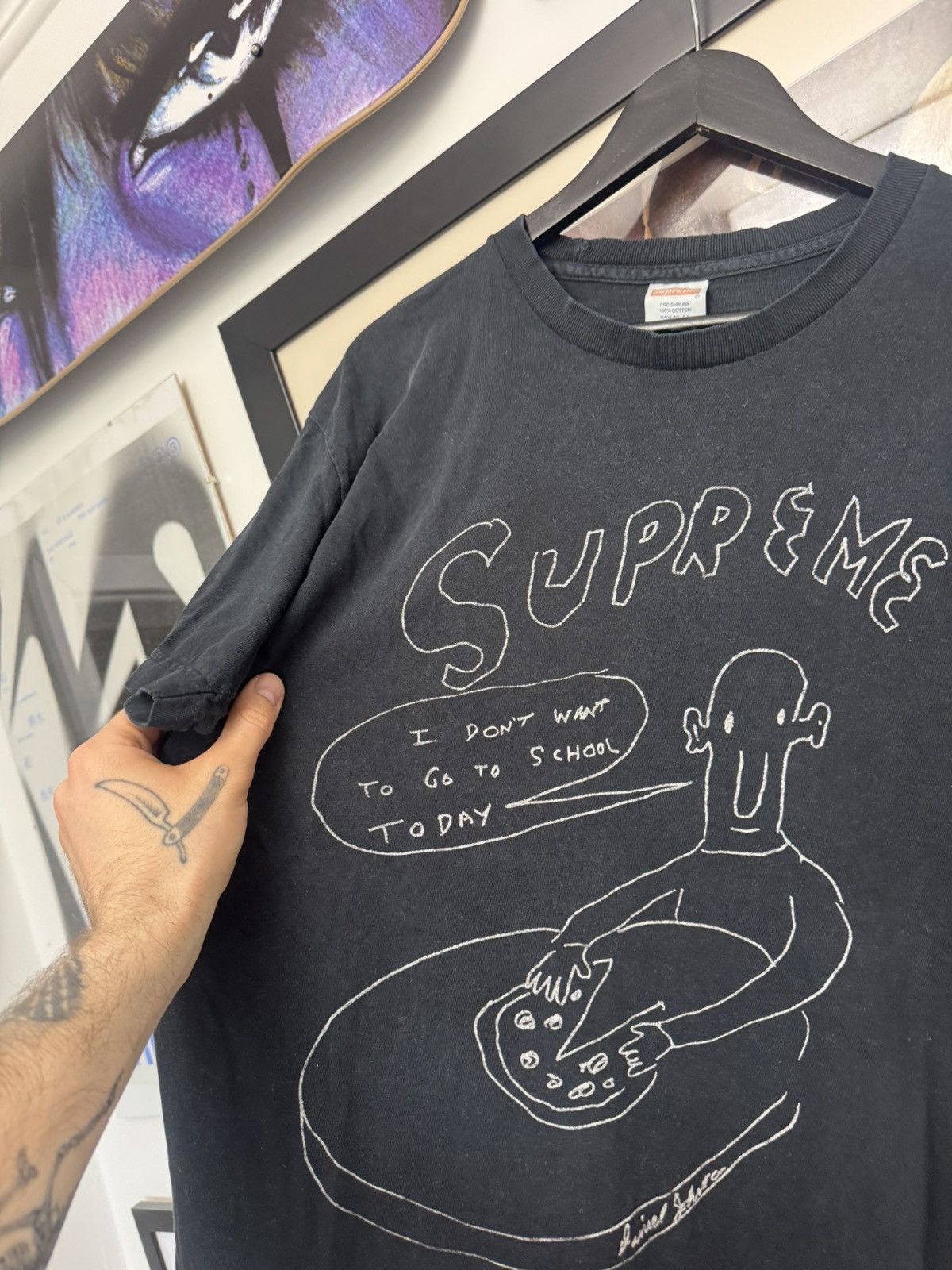 Supreme SS15 Supreme Daniel Johnston Pizza Tee Washed Distressed Size US L / EU 52-54 / 3 - 3 Thumbnail