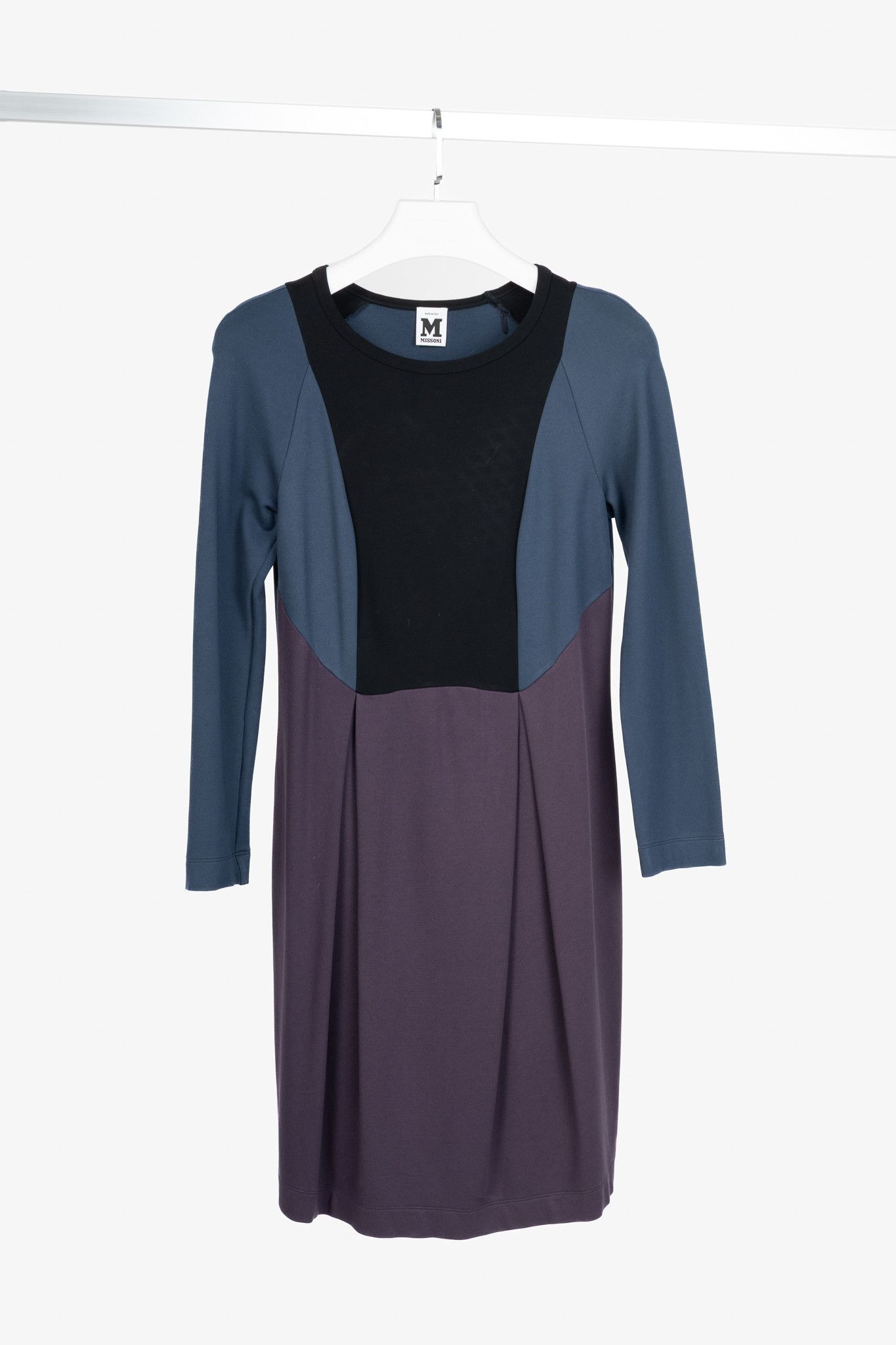 Missoni M Missoni Blue & Purple Colourblock Jersey Dress Size S / US 4 / IT 40 - 1 Thumbnail