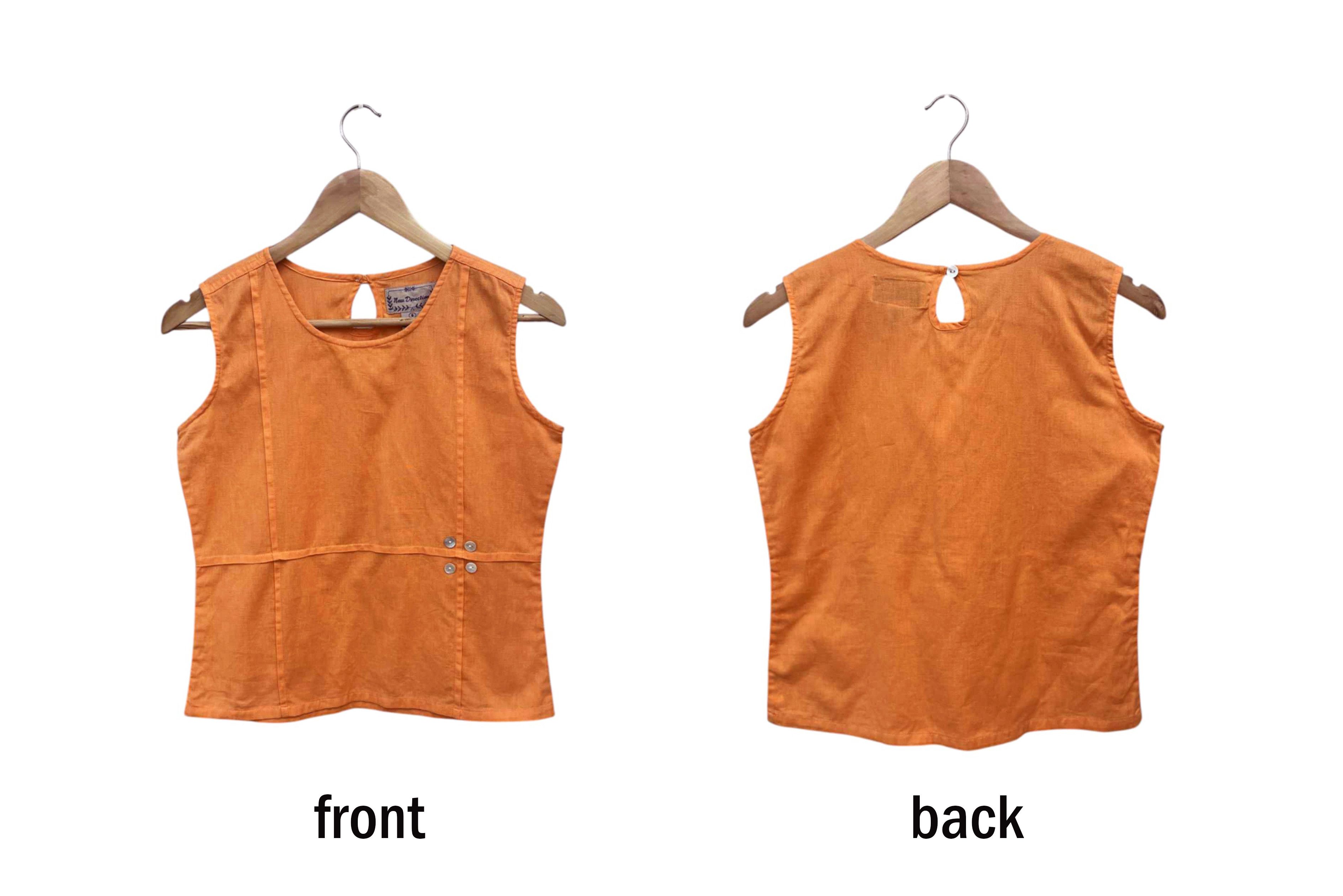 Vintage Linen and cotton sleeveless top, summer tank top Size S / US 4 / IT 40 - 3 Thumbnail