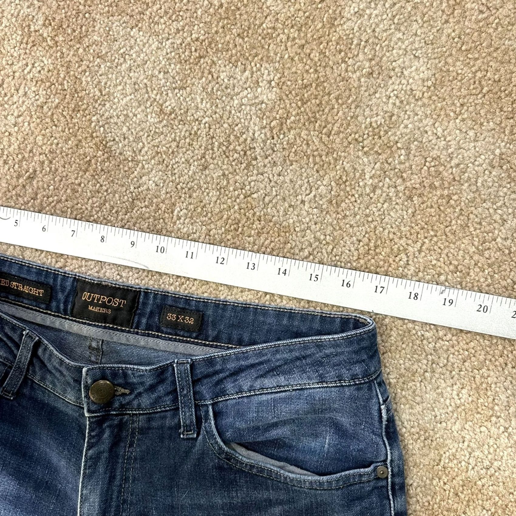 Vintage Outpost Makers Relaxed Straight Jeans Men’s 33x32 Denim Blue Size US 33 - 7 Thumbnail