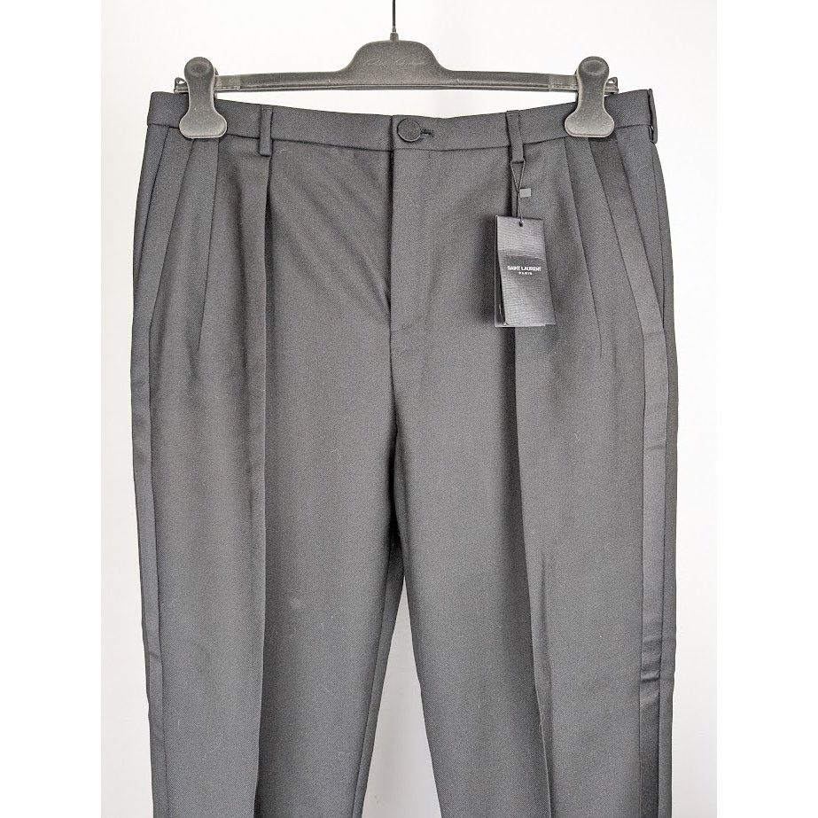 Saint Laurent Paris o1rshd1 Twill Smoking Court Pant in Noir Size US 36 / EU 52 - 3 Thumbnail