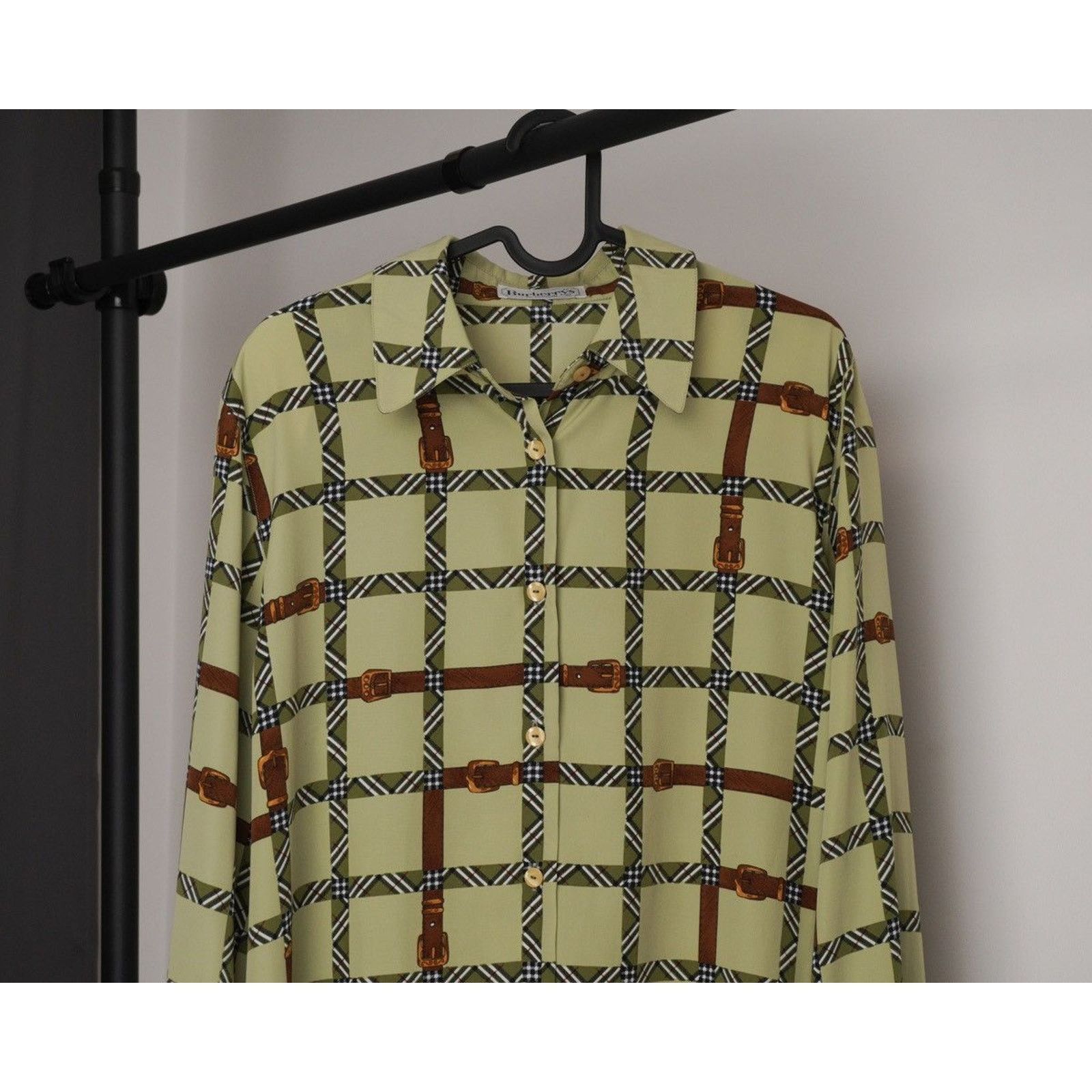 Burberry Vintage burberry silk check pattern long sleeve shirt Size M / US 6-8 / IT 42-44 - 3 Thumbnail