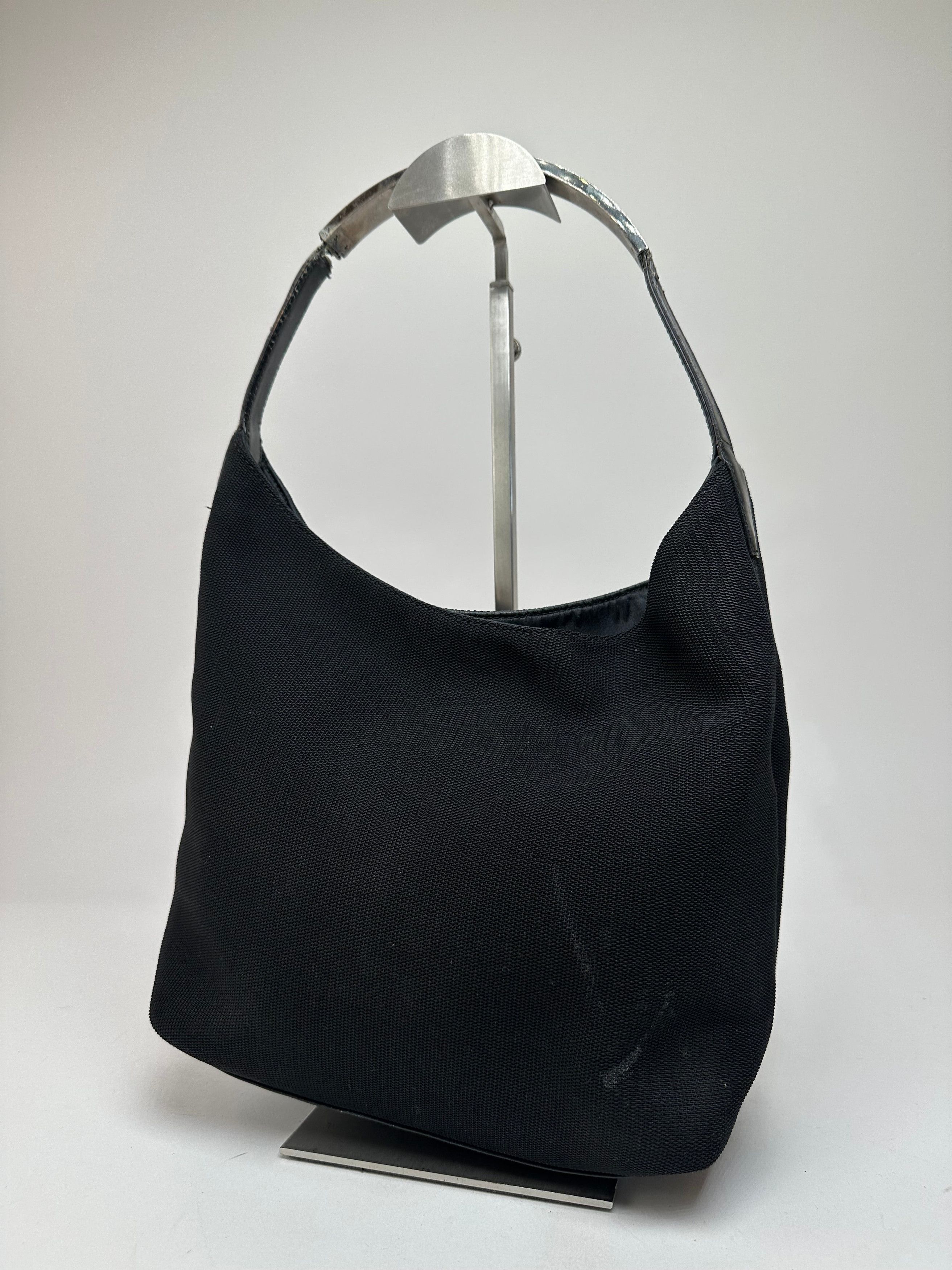 Gucci Vintage Leather Canvas Handbag Black Size ONE SIZE - 1 Thumbnail