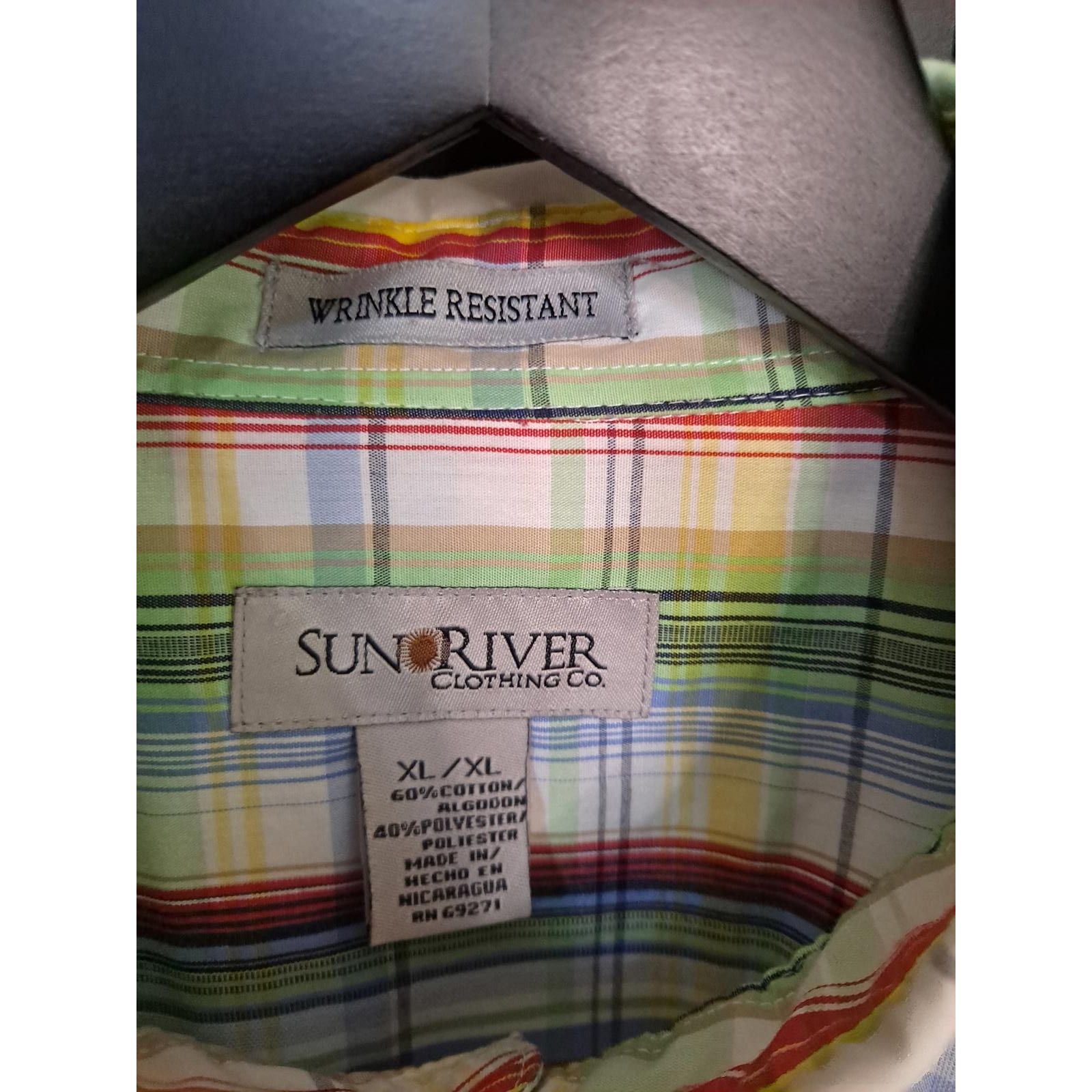 Other Sun River Colorful Plaid Short Sleeve Button Up Wrinkle Resi Size US XL / EU 56 / 4 - 3 Thumbnail