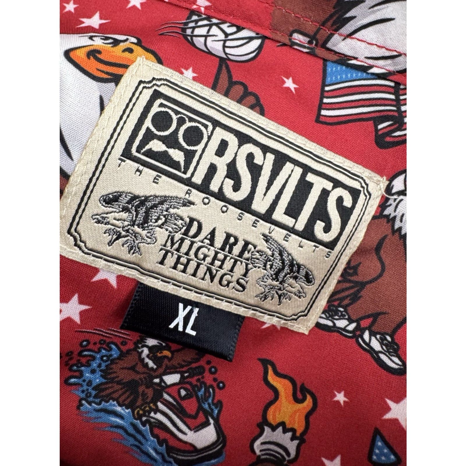Vintage RSVLTS - 4th of JULY Independence Murica Eagle Bbq USA America XL Shirt EXC Men Short Sleeve Button-Up Red 4th of July"} Size US XL / EU 56 / 4 - 5 Thumbnail