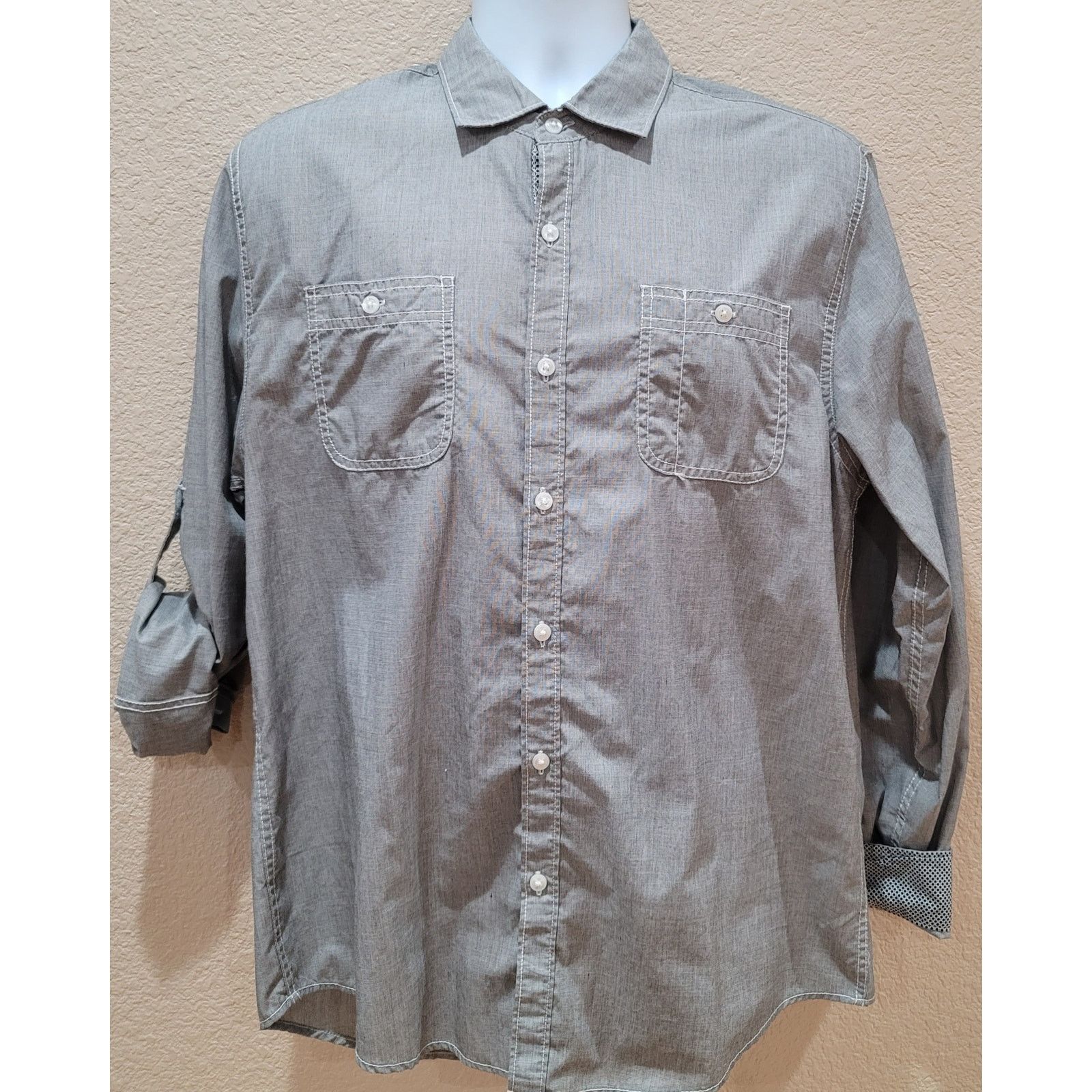 Other Michael Brandon Gray Button Up Men's Shirt Medium Size US M / EU 48-50 / 2 - 1 Thumbnail
