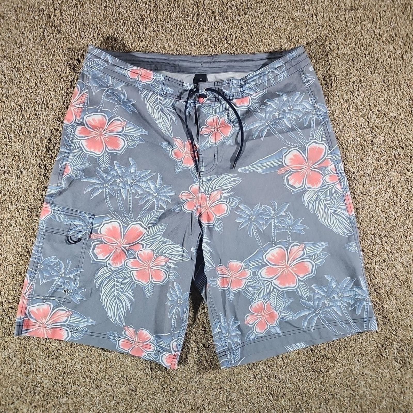 Trunk Ltd Sz 40 Floral Drawstring Swim Trunks Shorts Size US 32 / EU 48 - 1 Thumbnail