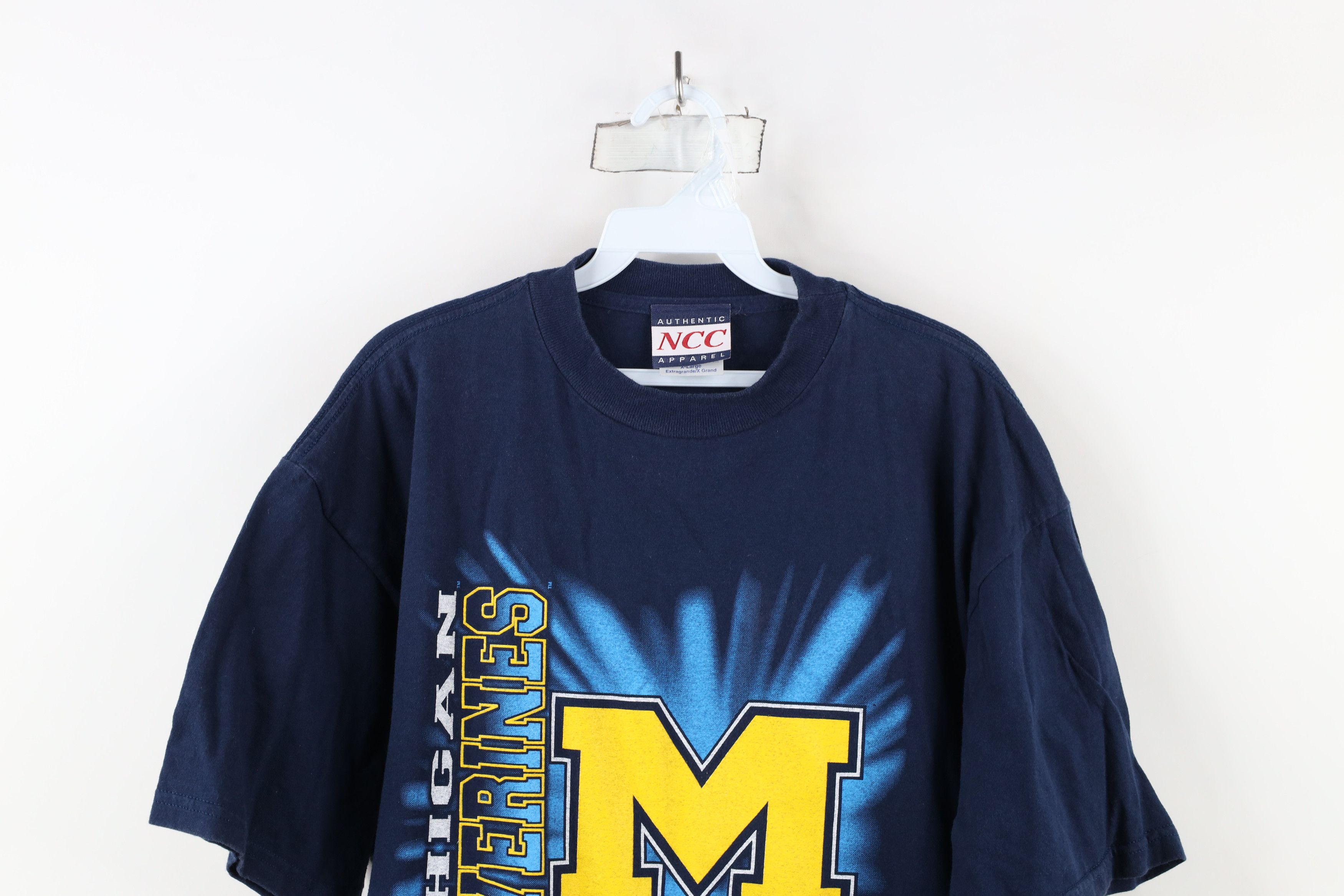Vintage Vintage 90s University of Michigan Short Sleeve T-Shirt Size US XL / EU 56 / 4 - 2 Thumbnail