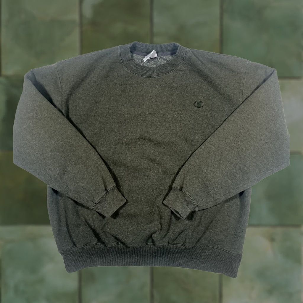 Champion Champion Sweatshirt Mens XL Green Fleece Crewneck Pullover with Embroidered Logo - ECO Authentic Crew Neck, Long Sleeve, Tag: Champion C Logo Size US XL / EU 56 / 4 - 1 Thumbnail