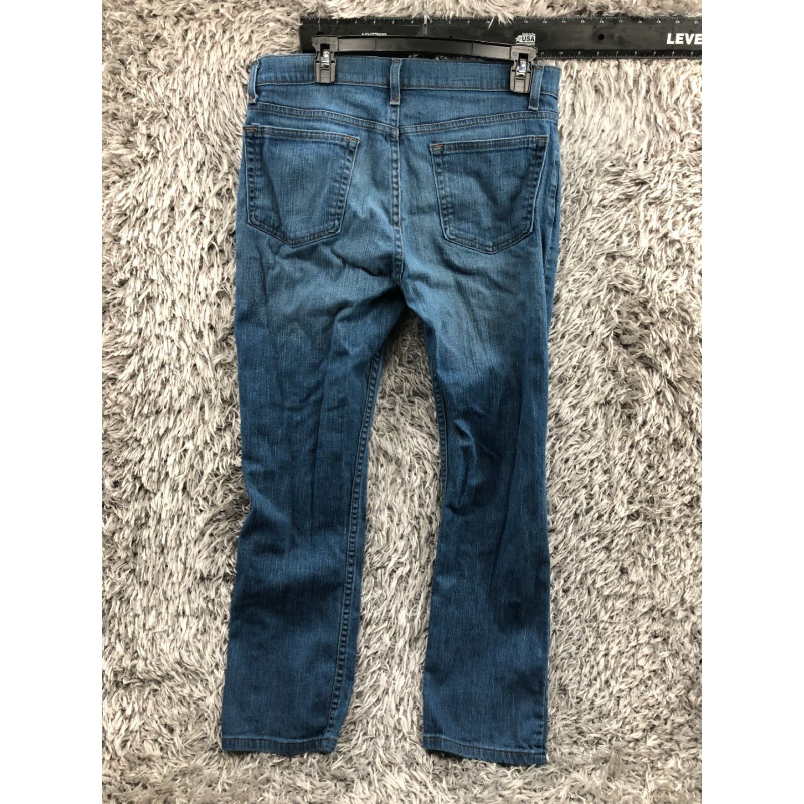 George George Straight Jeans Mens Regular 32x30 Blue Denim 5-Pocket Straight Mid Rise Belt Loops Size US 32 / EU 48 - 5 Thumbnail