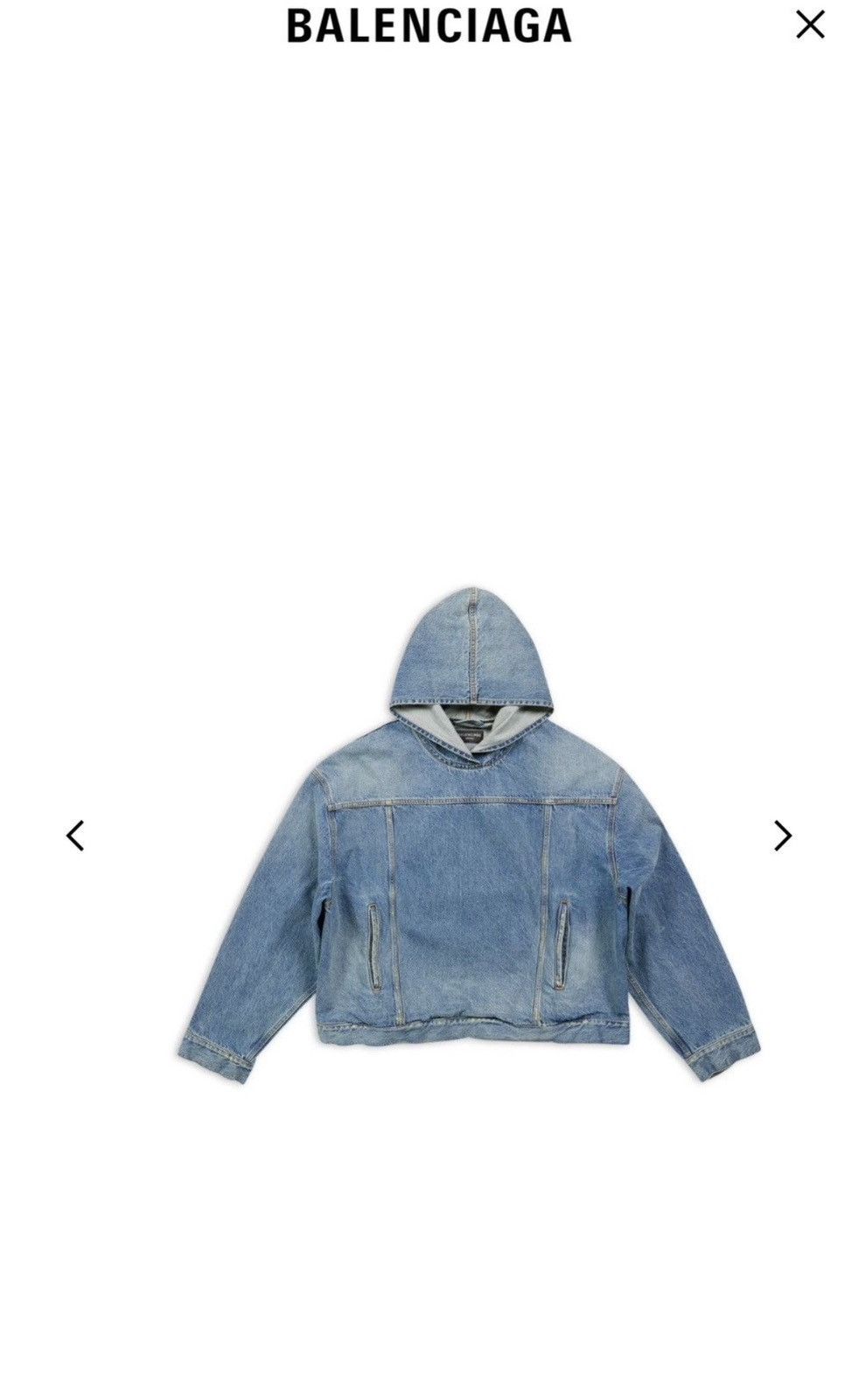 Balenciaga Denim Hoodie Pull-Over Size US S / EU 44-46 / 1 - 5 Thumbnail
