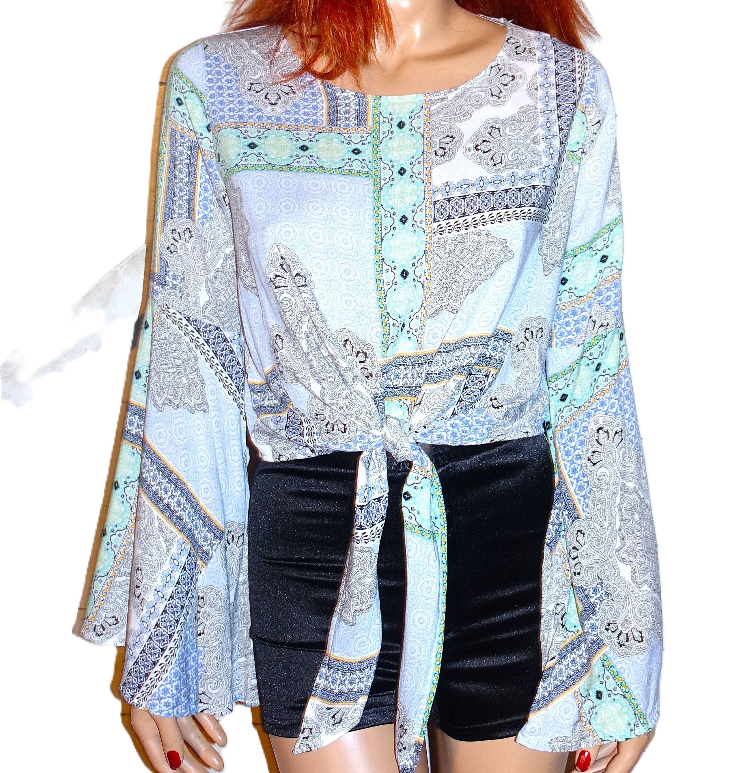 Other Altar'd State Boho Bell Sleeve Tie Blouse S Size S / US 4 / IT 40 - 3 Thumbnail