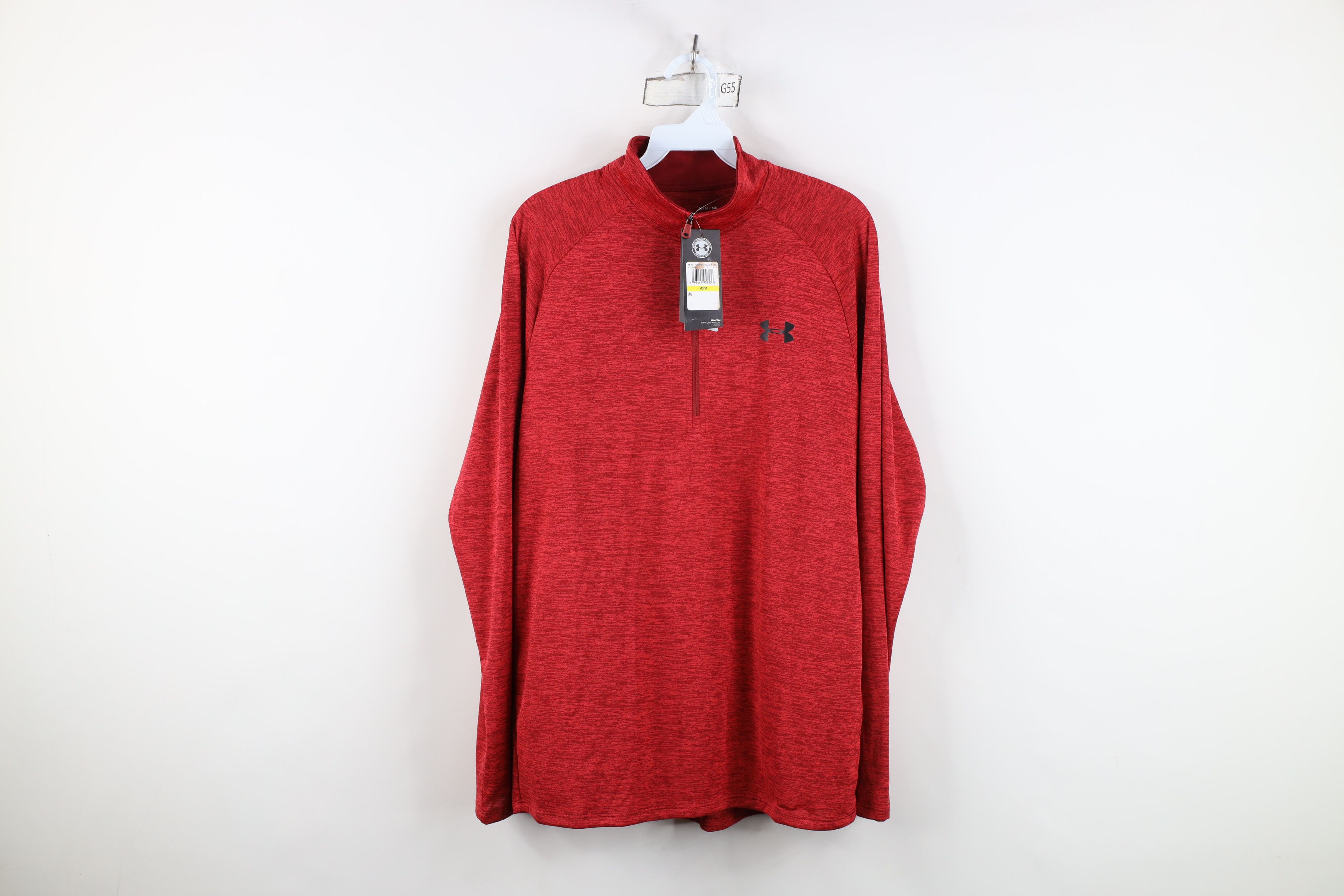 Under Armour New Under Armour Half Zip Pullover Jacket Top Heather Red Size US M / EU 48-50 / 2 - 1 Thumbnail