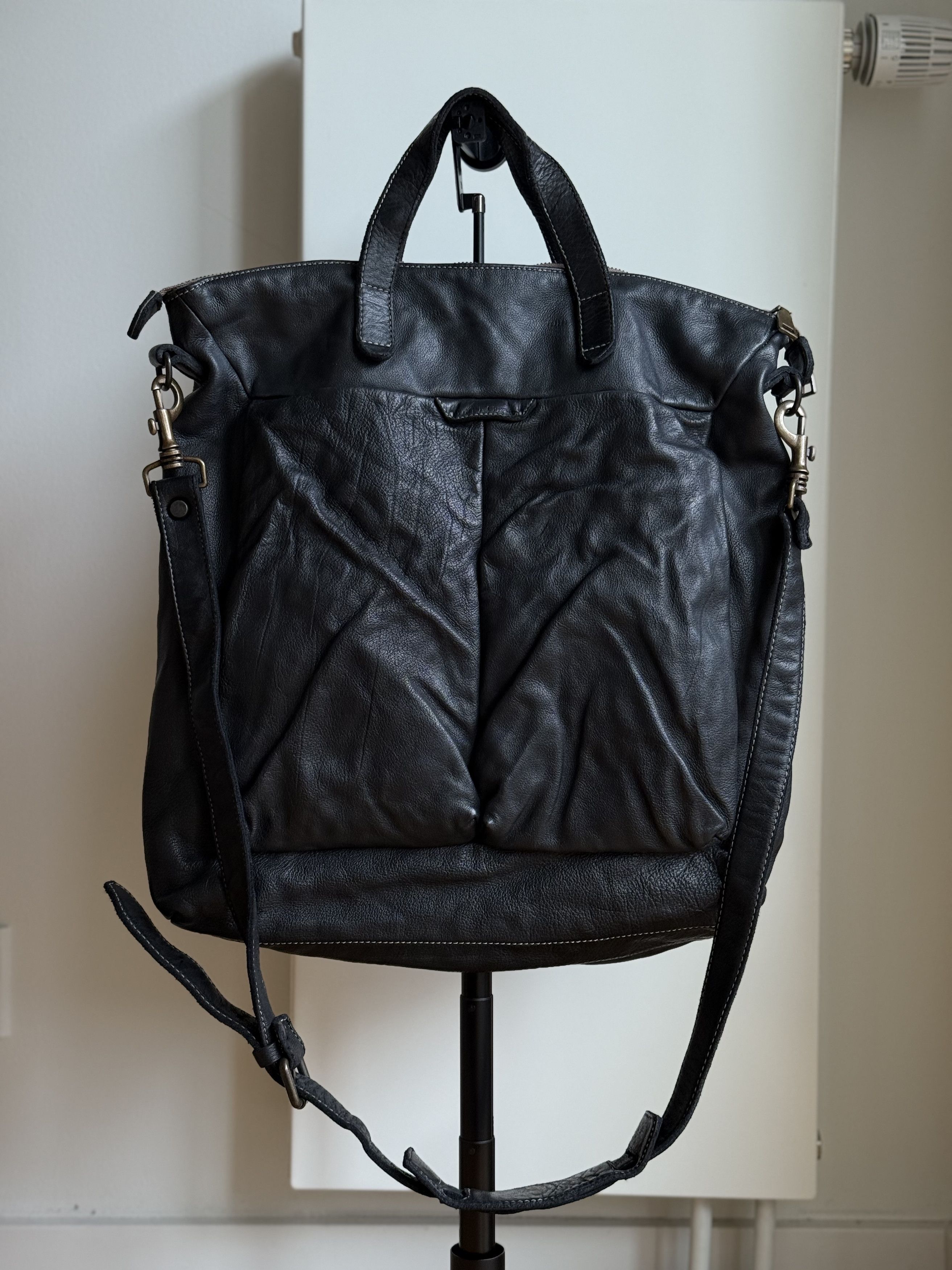 Officine Creative Helmet 27 - Black Leather Tote Bag, Men's