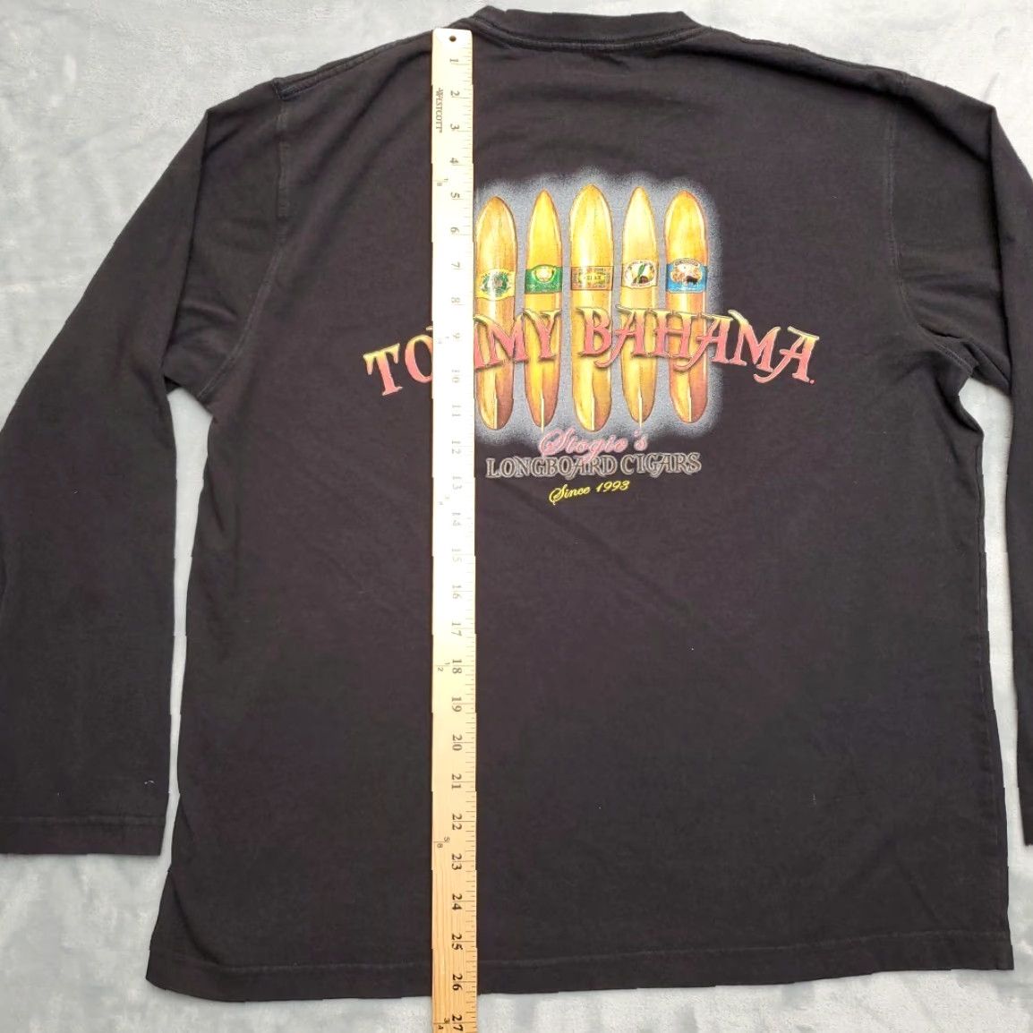 Tommy Bahama VINTAGE Tommy Bahama Shirt Mens L Black Relax Stogies Longboard Cigars Surfing TEE Size US L / EU 52-54 / 3 - 6 Thumbnail