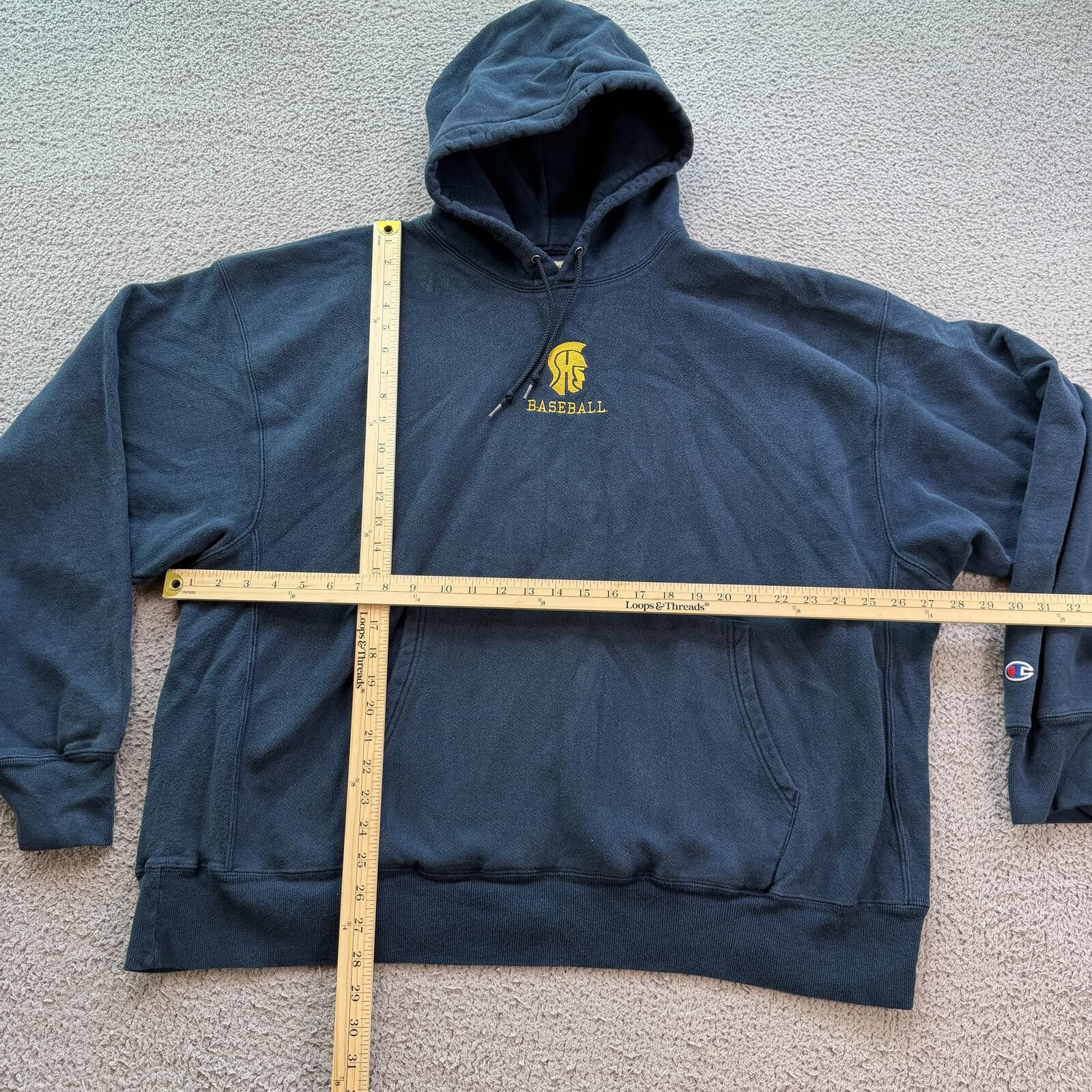 Champion Vintage Y2K Champion Reverse Weave Baseball Hoodie Navy XXL Size US XXL / EU 58 / 5 - 3 Thumbnail