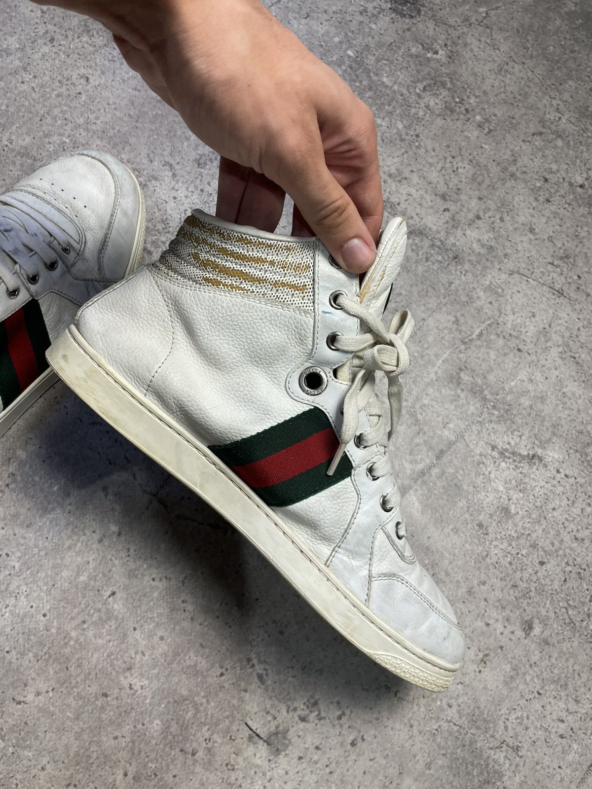 Gucci Men’s Gucci White Coda High Top Sneakers Size US 7.5 / EU 40-41 - 9 Thumbnail