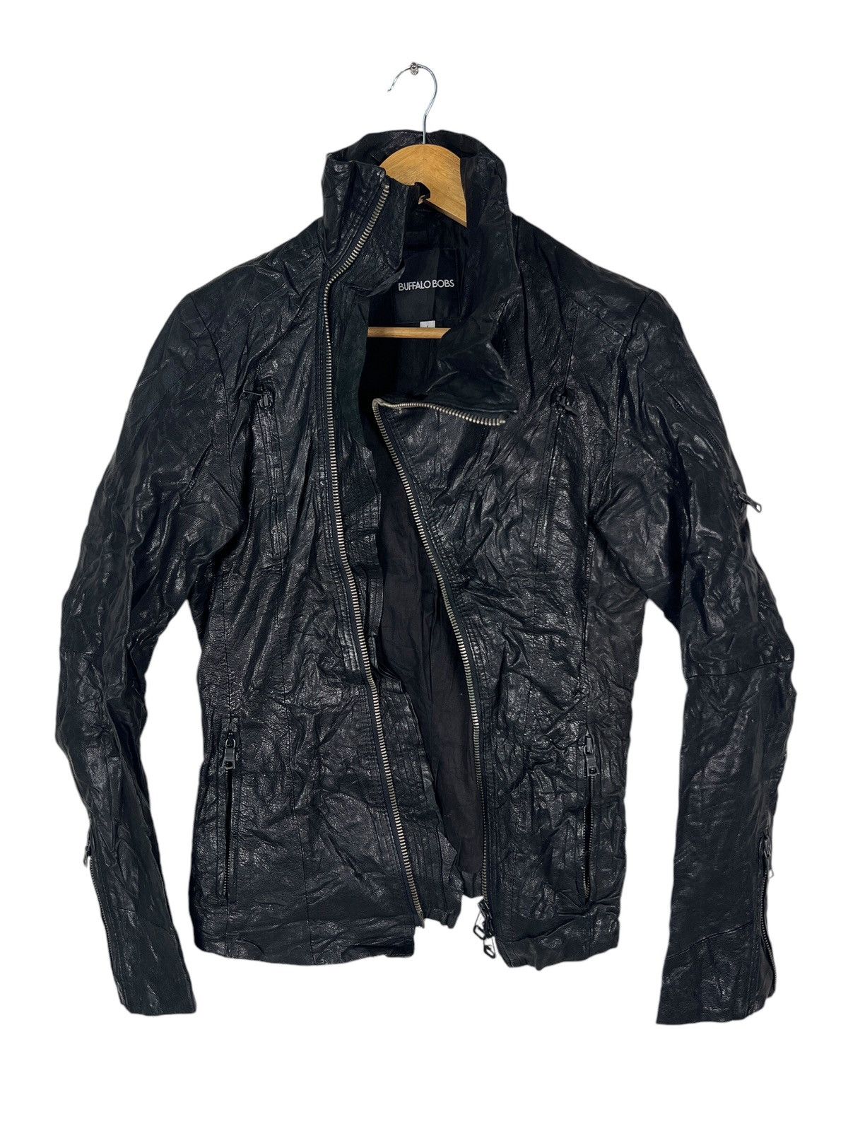 BUFFALO BOBS goat zip design leather jk