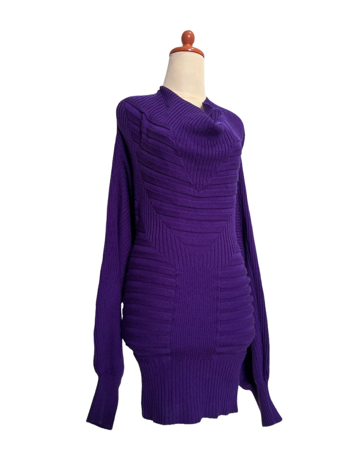 image of Fw09 Vivienne Westwood V Line Draped Sweater in Purple, Women's (Size Medium)