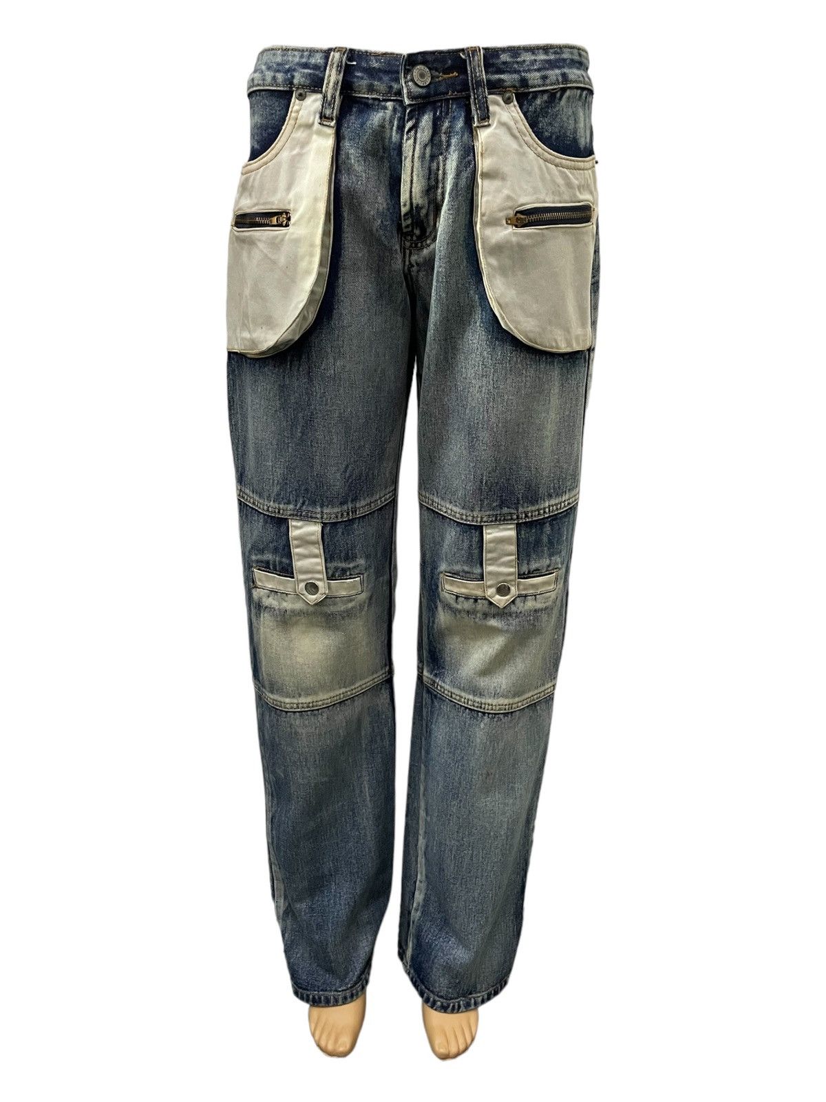 Hysteric Glamour × Japanese Brand Guwawa Japan Enzyme Wash Loose Baggy Kevlar Jeans Size US 29 - 3 Thumbnail