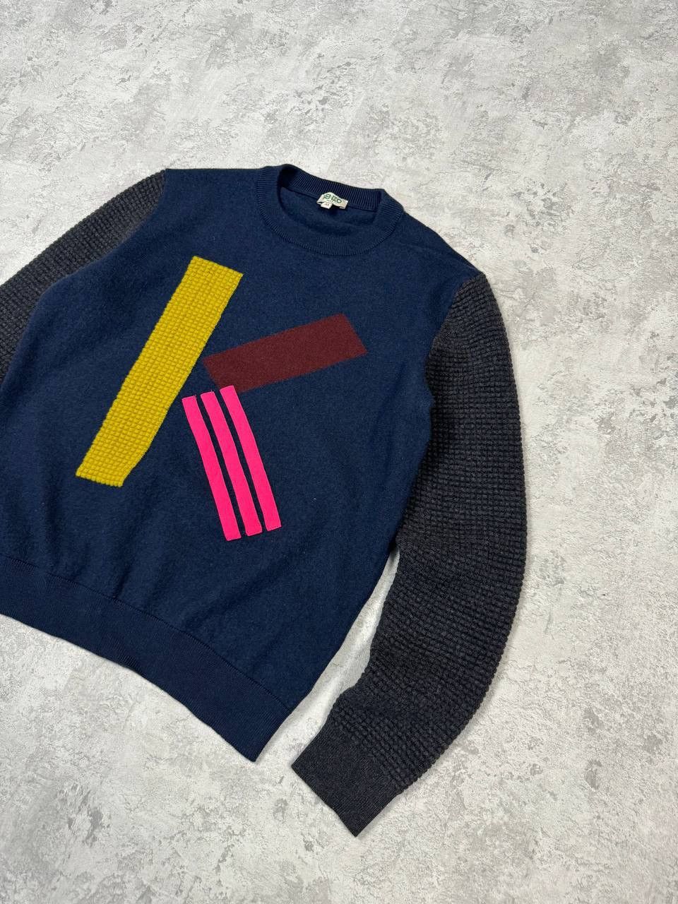 Kenzo Kenzo Wool Knit Dark Blue Women's Sweater Big Logo Size M / US 6-8 / IT 42-44 - 3 Thumbnail