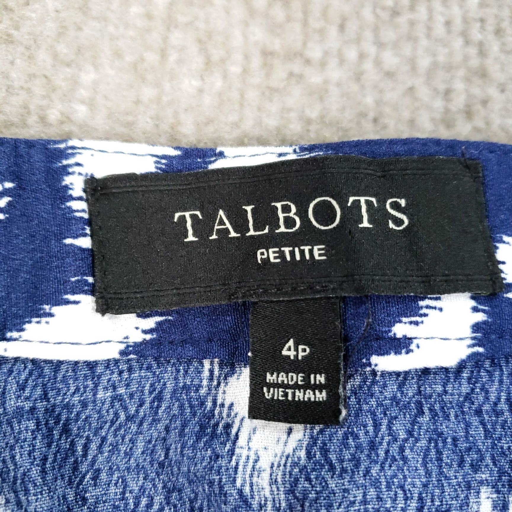 Talbots Talbots Skirt 4P Blue White Midi A-Line Petite Women Lightweight Vintage No Size 27" / US 4 / IT 40 - 6 Thumbnail