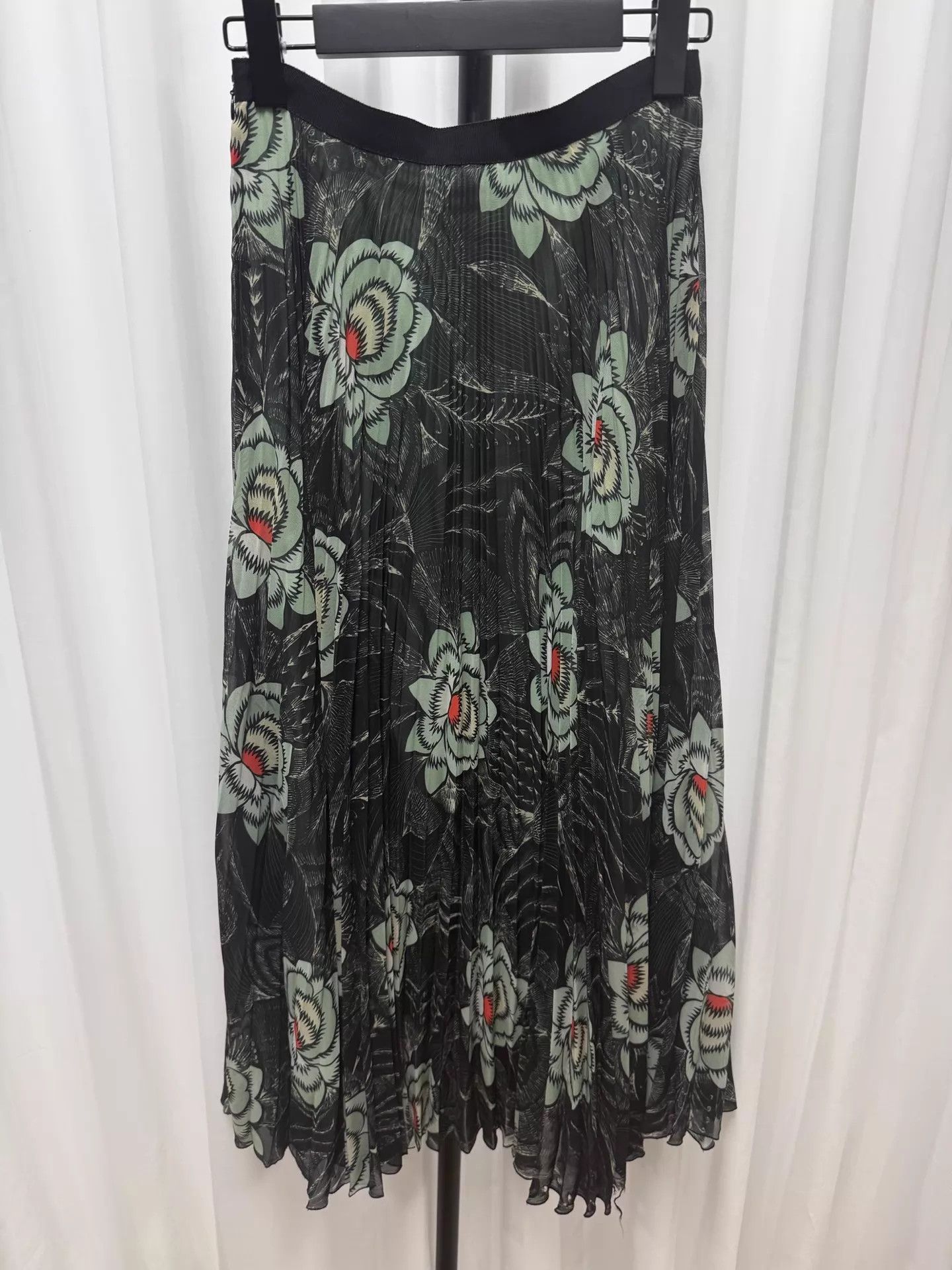 Dries Van Noten DRIES VAN NOTEN Floral Print Pleated Midi Skirt Size 24" / US 00 / IT 34 - 5 Thumbnail