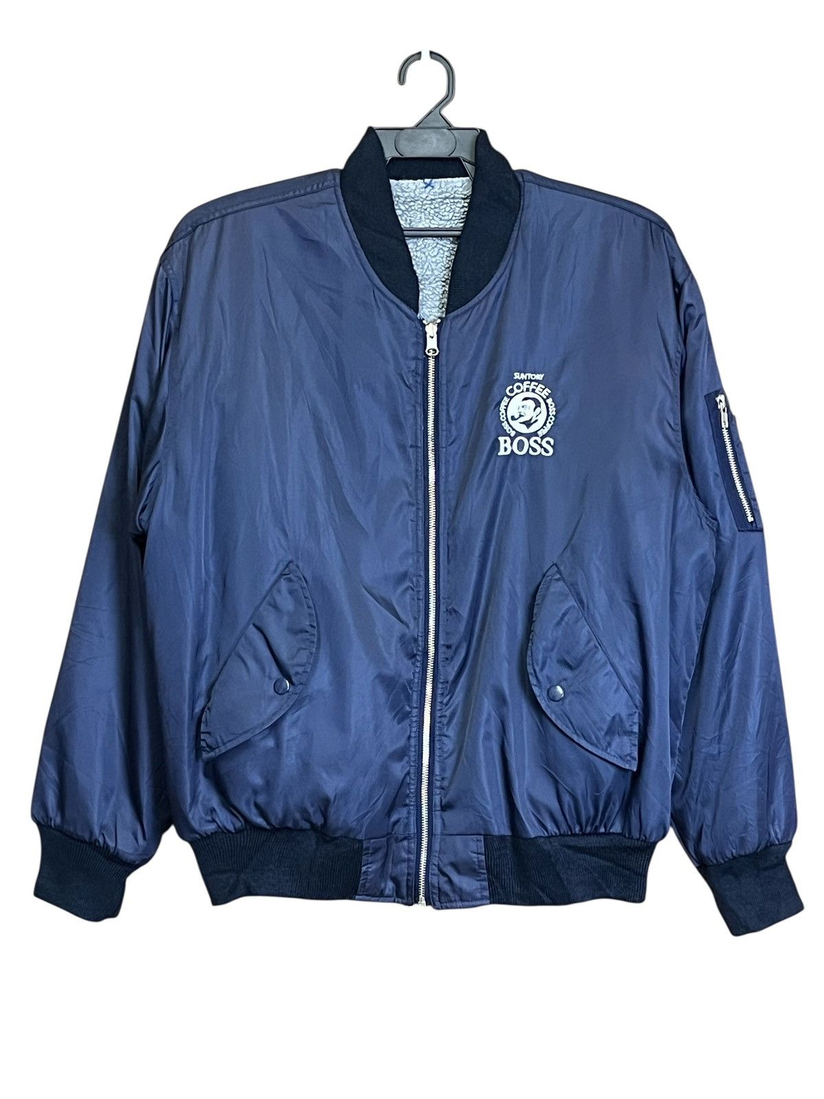🔥Vintage SUNTORY BOSS COFFE reversible ma-1 bomber jackets