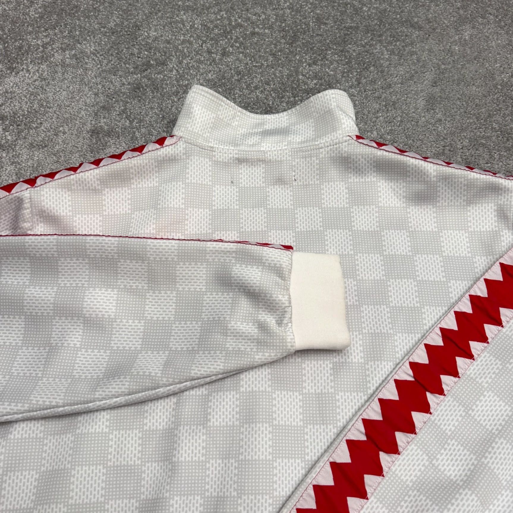 Hudson Hudson Full Zip Track Jacket Mens 3XL White Checkered Outerwear Athletic Sports Athleisure Jacket Mens 3XL White Check Pattern Size US XXL / EU 58 / 5 - 4 Thumbnail