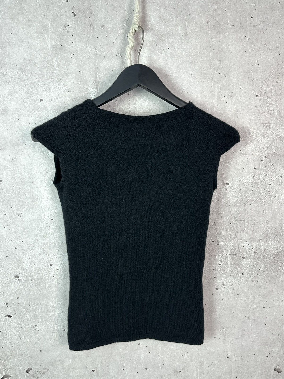 Other Brora Scottish Casmere Black V-neck Short Sleeve T-shirt Size M / US 6-8 / IT 42-44 - 5 Thumbnail