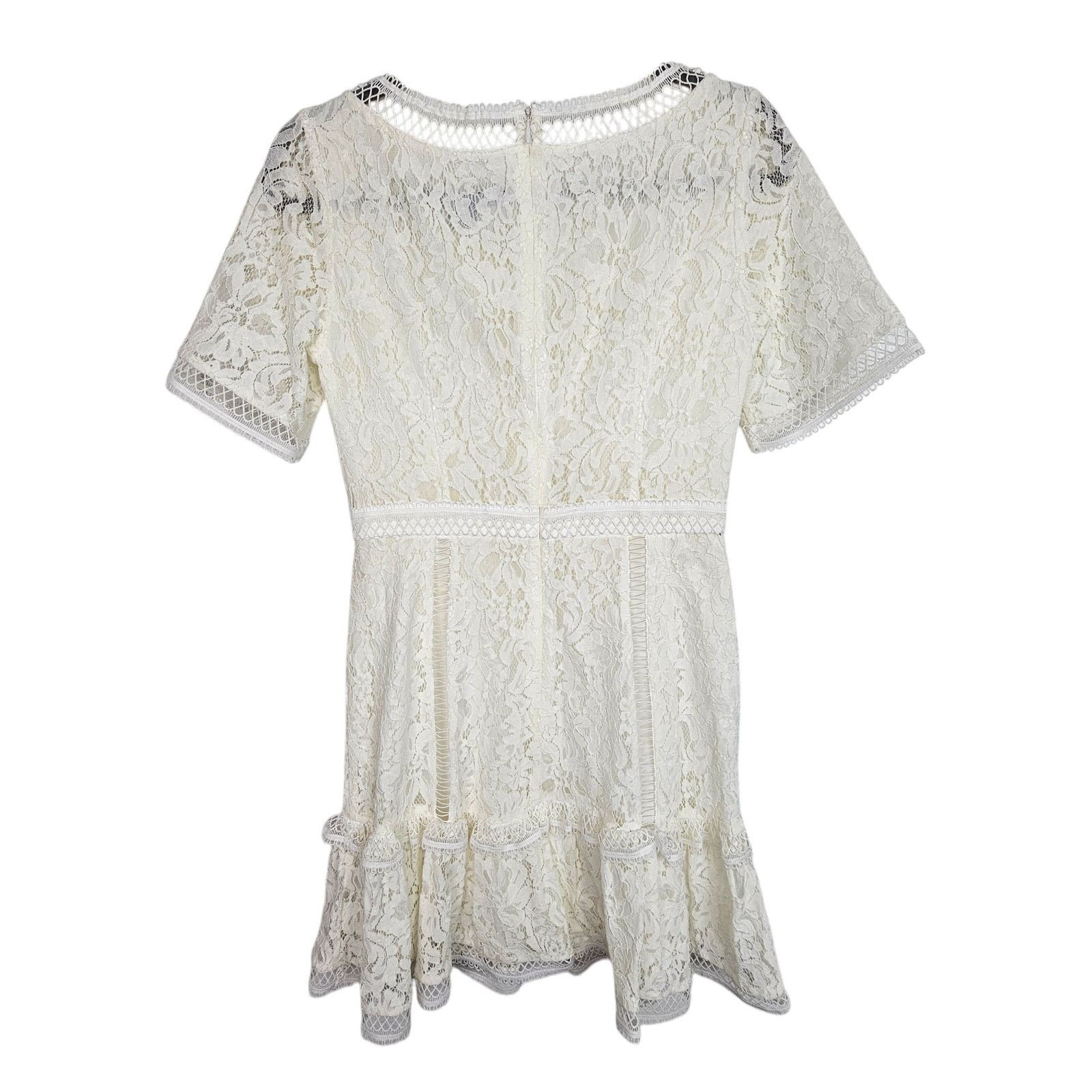 French Connection French Connection Amisha Mini Dress Lace Ruffle Hem Cottage Size S / US 4 / IT 40 - 8 Thumbnail