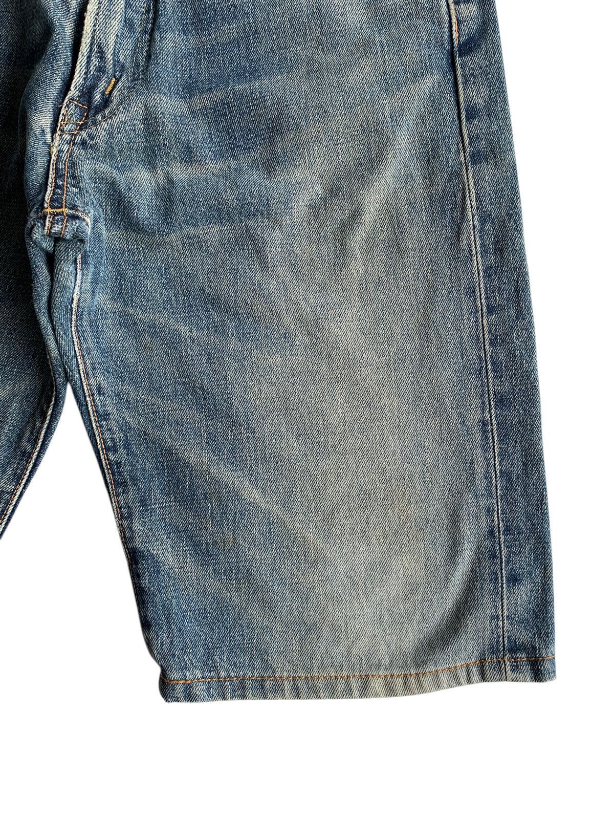 VINTAGE EDWIN 505X SELVEDGE SHORT DISTRESSED DENIM