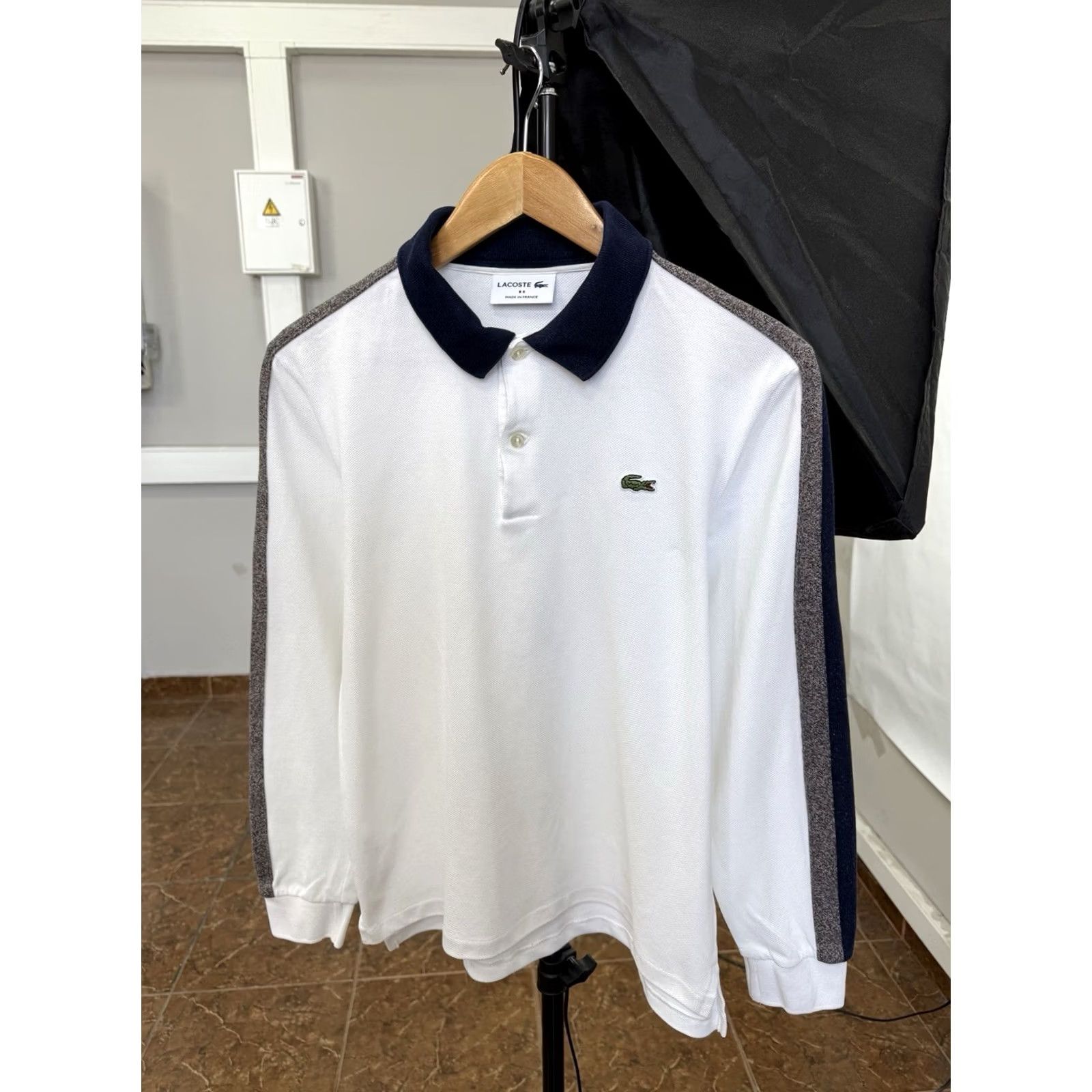Lacoste Lacoste Regular Fit Polo Long Sleeve Made in France Rare White Sz S Mens Polo Size US S / EU 44-46 / 1 - 2 Thumbnail
