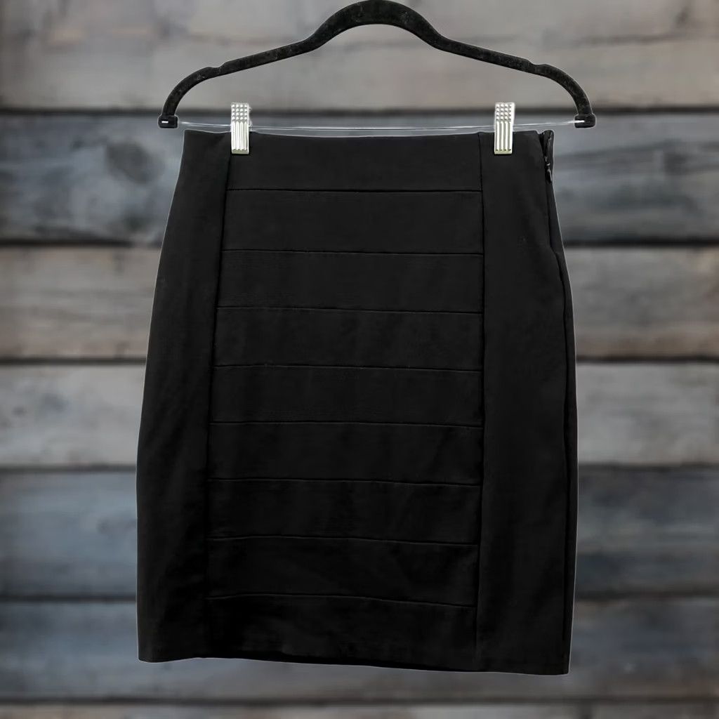White House Black Market VINTAGE White House Black Market Pencil Skirt Womens Size 6 Black Knit Ponte Size 28" / US 6 / IT 42 - 1 Thumbnail