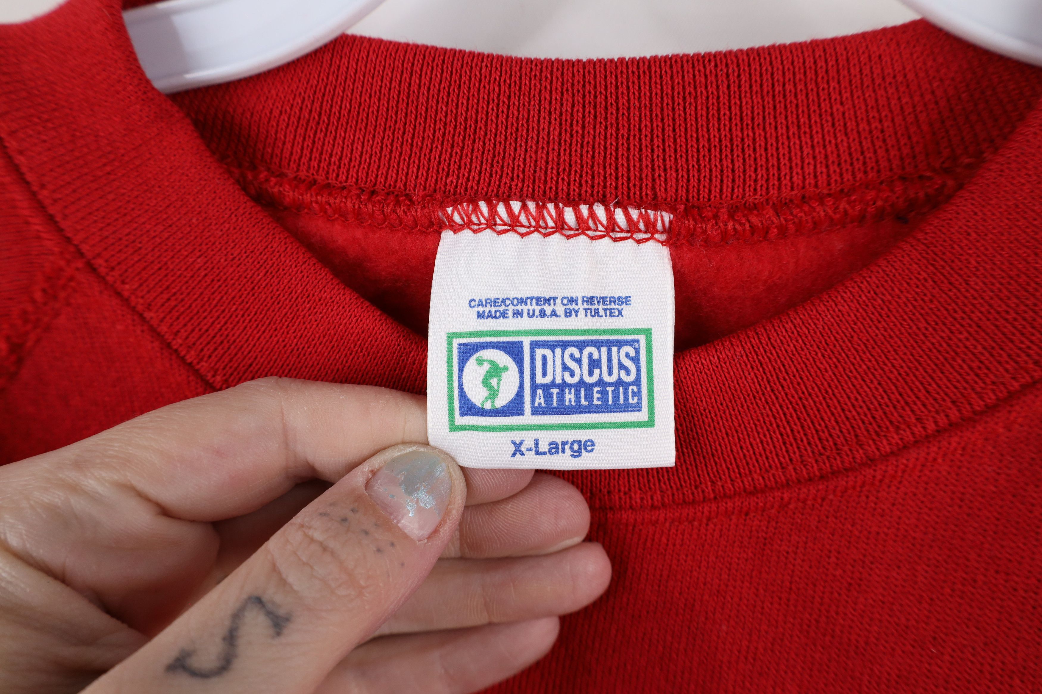 Vintage Deadstock Vintage 90s Streetwear Crewneck Sweatshirt Red USA Size US XL / EU 56 / 4 - 5 Thumbnail