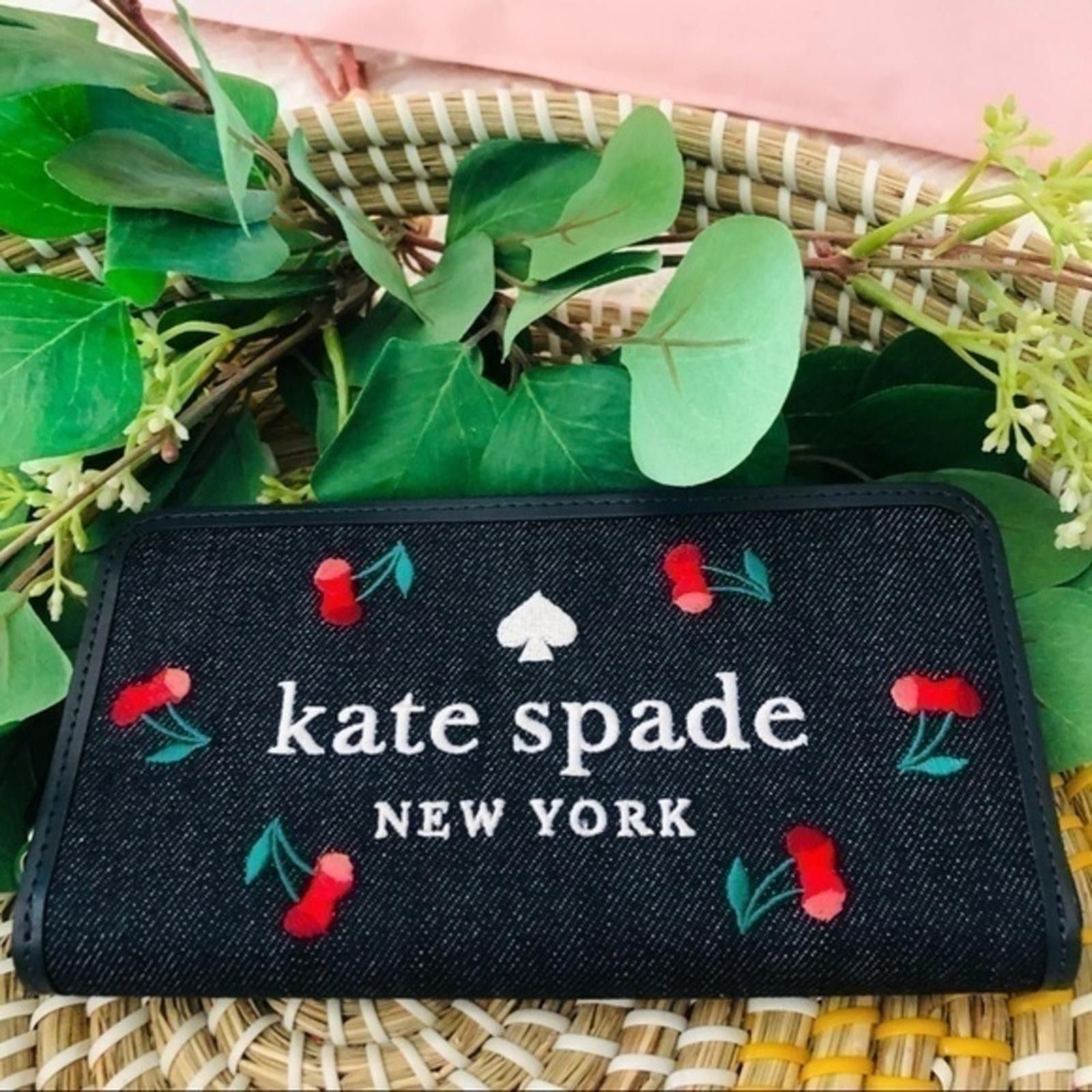 Kate Spade Kate Spade Logo Cherry Denim Wallet Size ONE SIZE - 1 Thumbnail