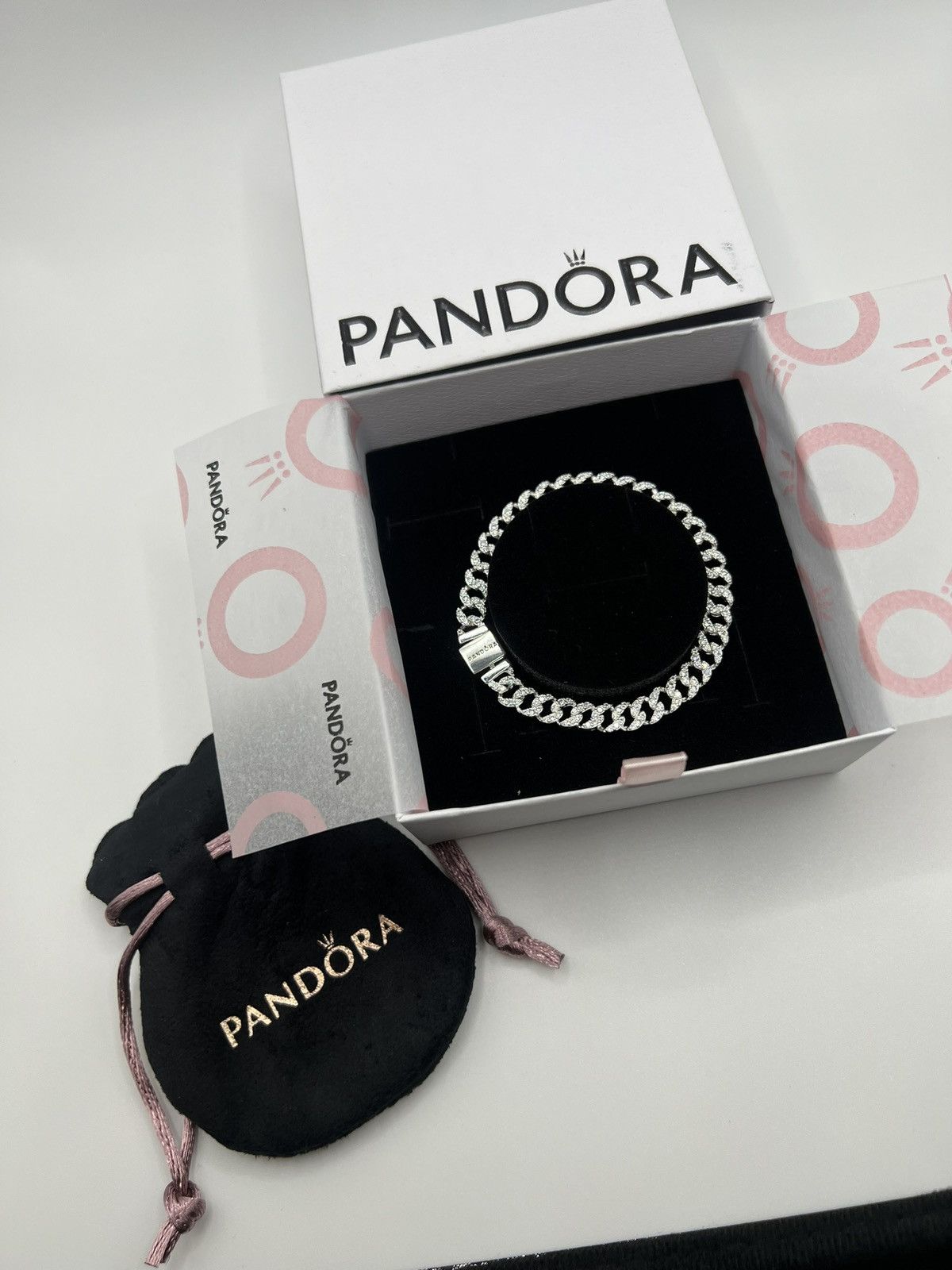 pandora Pandora Timeless Pavé Cuban Chain Bracelet Size ONE SIZE - 3 Thumbnail