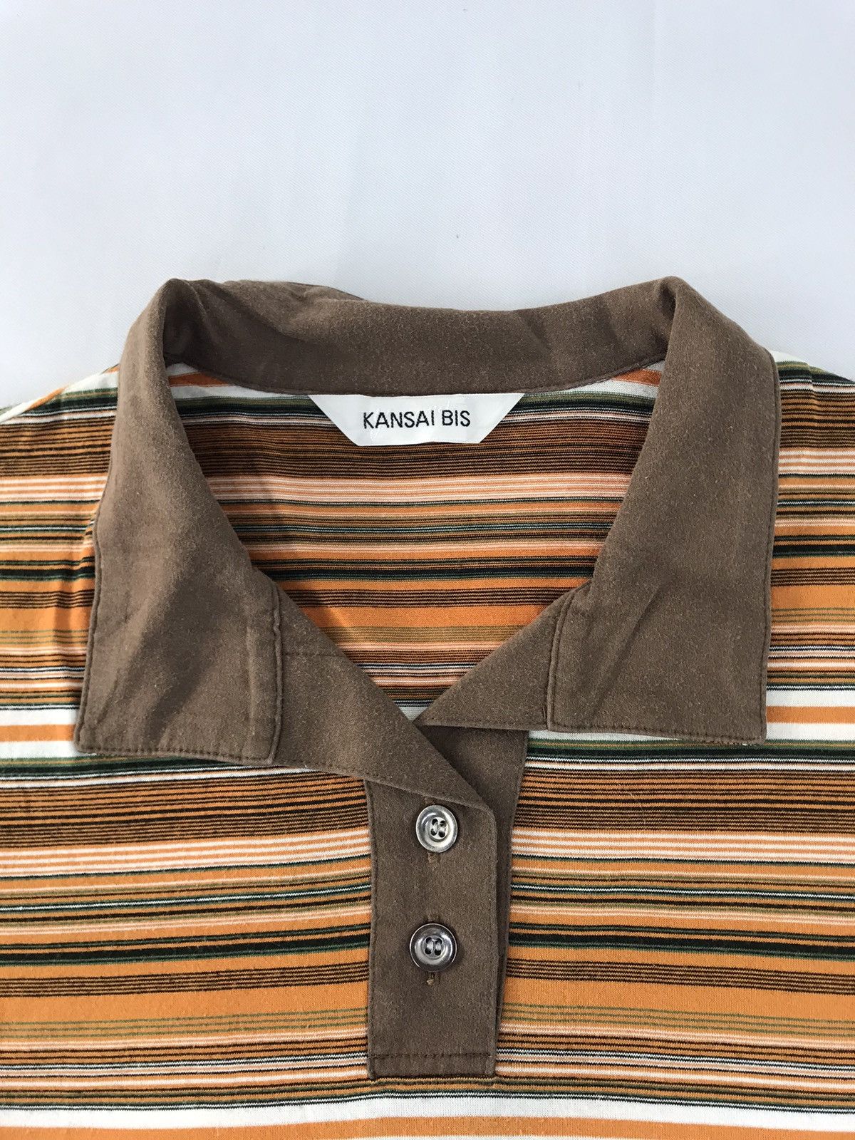 Kansai Yamamoto Kansai Yamamoto Kansai Bis Multicolor Striped Polo Tee Size US S / EU 44-46 / 1 - 4 Thumbnail